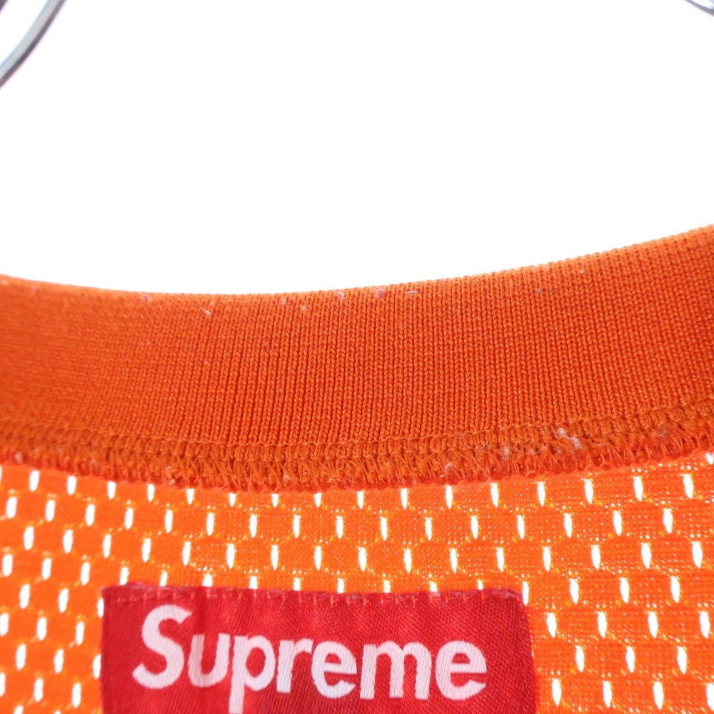SUPREME(シュプリーム) 24SS Spiderweb Football Jersey スパイダーウェーブフットボールジャージー ゲームシャツ メッシュ半袖シャツ カットソー オレンジ