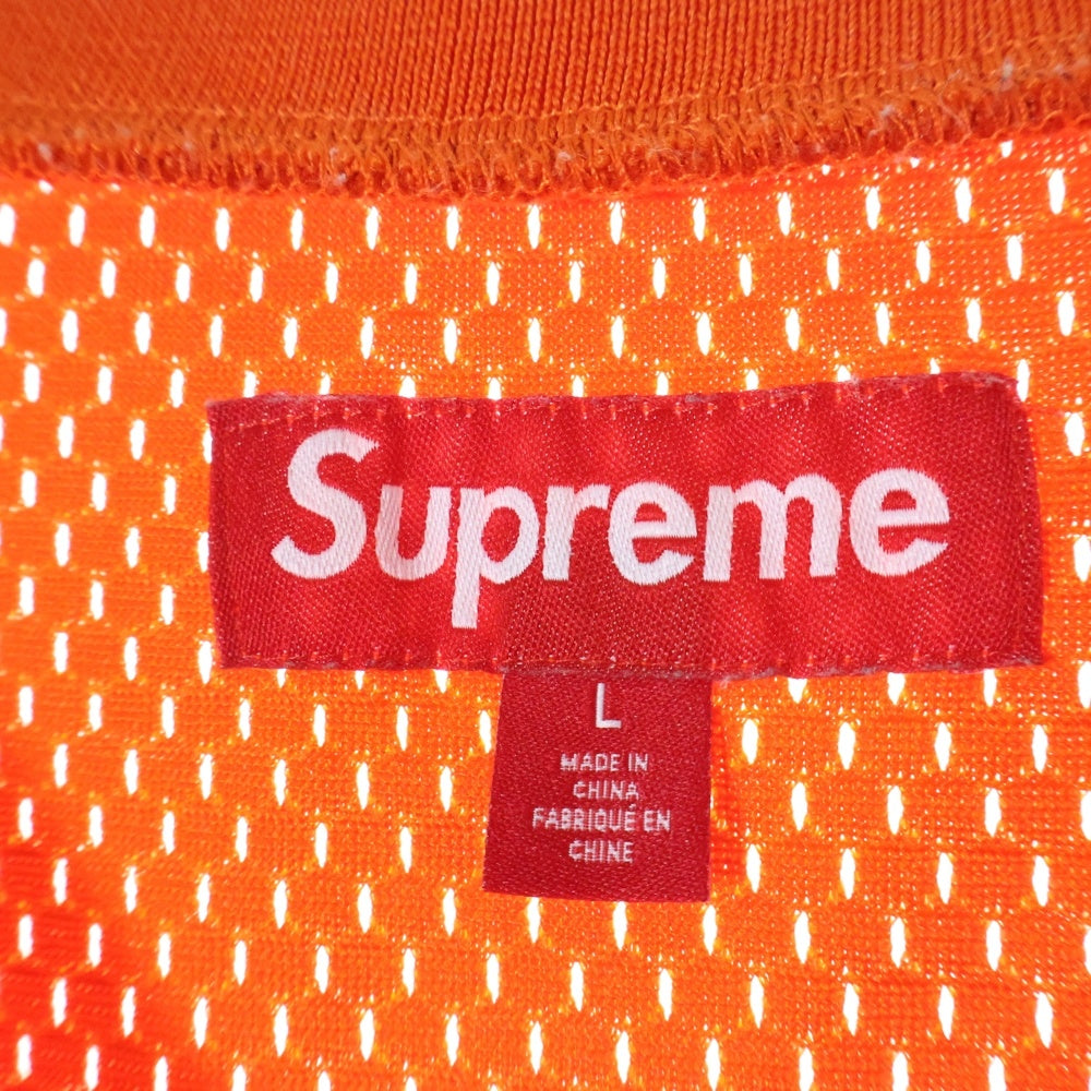 SUPREME(シュプリーム) 24SS Spiderweb Football Jersey スパイダーウェーブフットボールジャージー ゲームシャツ メッシュ半袖シャツ カットソー オレンジ