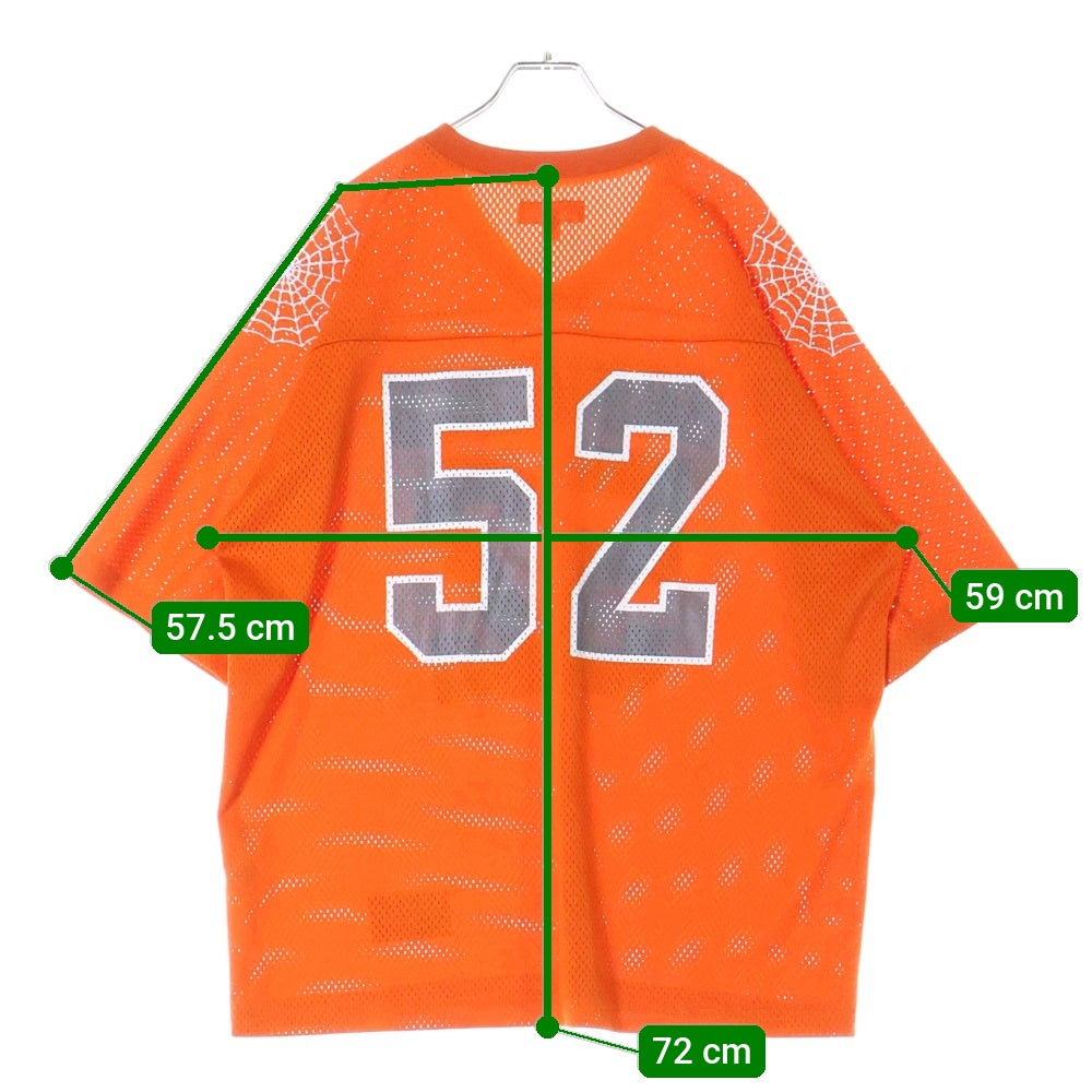 SUPREME(シュプリーム) 24SS Spiderweb Football Jersey スパイダーウェーブフットボールジャージー ゲームシャツ メッシュ半袖シャツ カットソー オレンジ