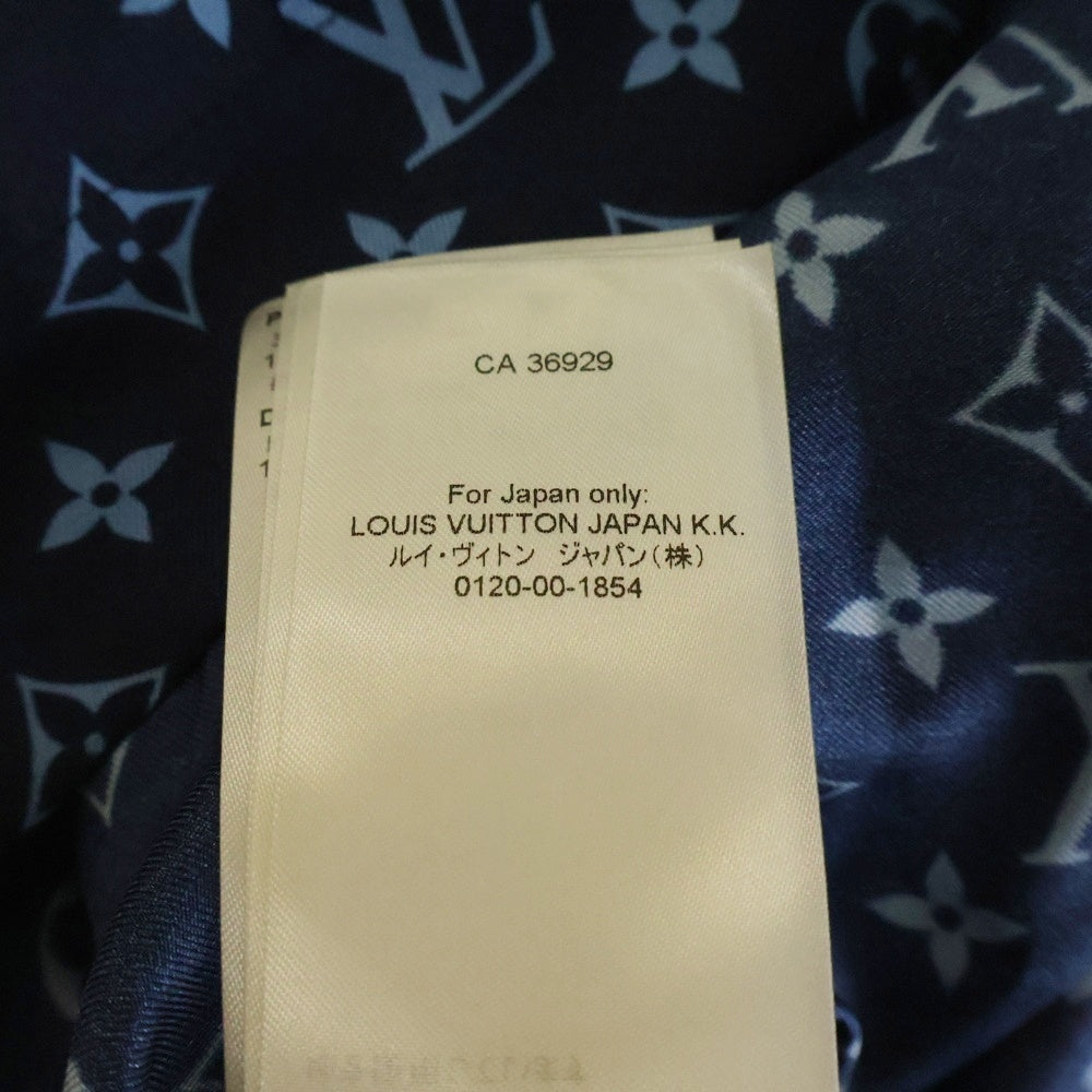 LOUIS VUITTON(ルイヴィトン) 22AW L/S Pajama Shirt W/Pocket 総柄デザイン パジャマシャツ ネイビー/ブルー レディース RW222W PR0 FNBL50