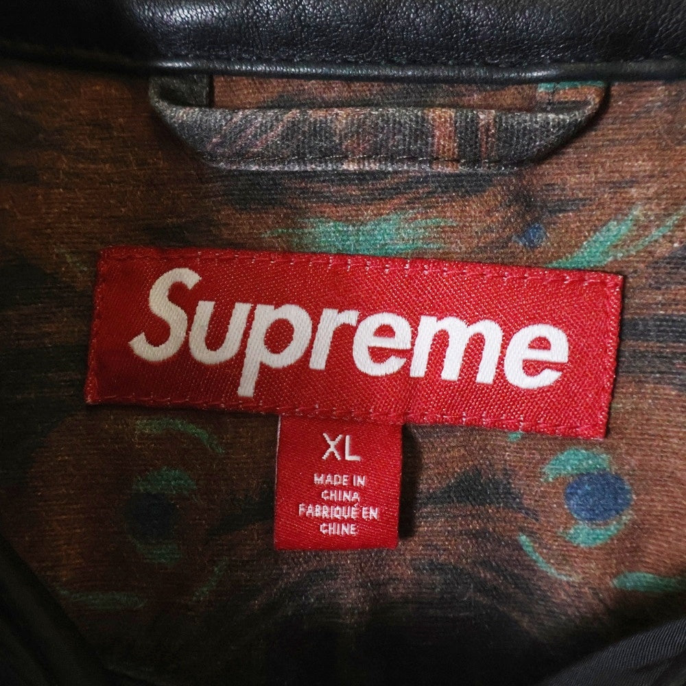SUPREME(シュプリーム) 23AW Leather Collar Utility Jacket レザーカラーユーティリティージャケット 総柄デザイン アウター マルチカラー