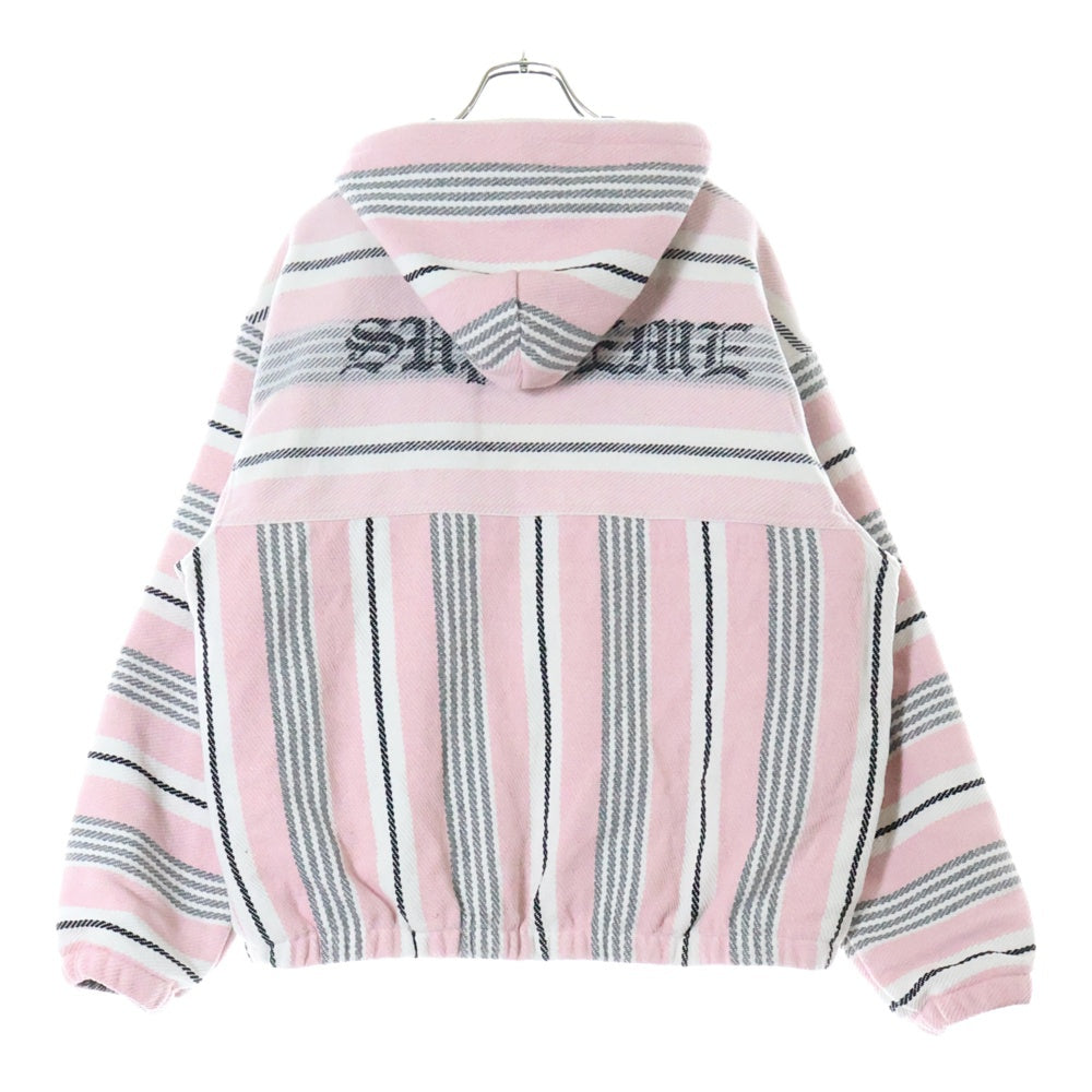 SUPREME(シュプリーム) 25SS Woven Stripe Hooded Jacket ウーブンストライプフーディージャケット アウター ピンク/ホワイト