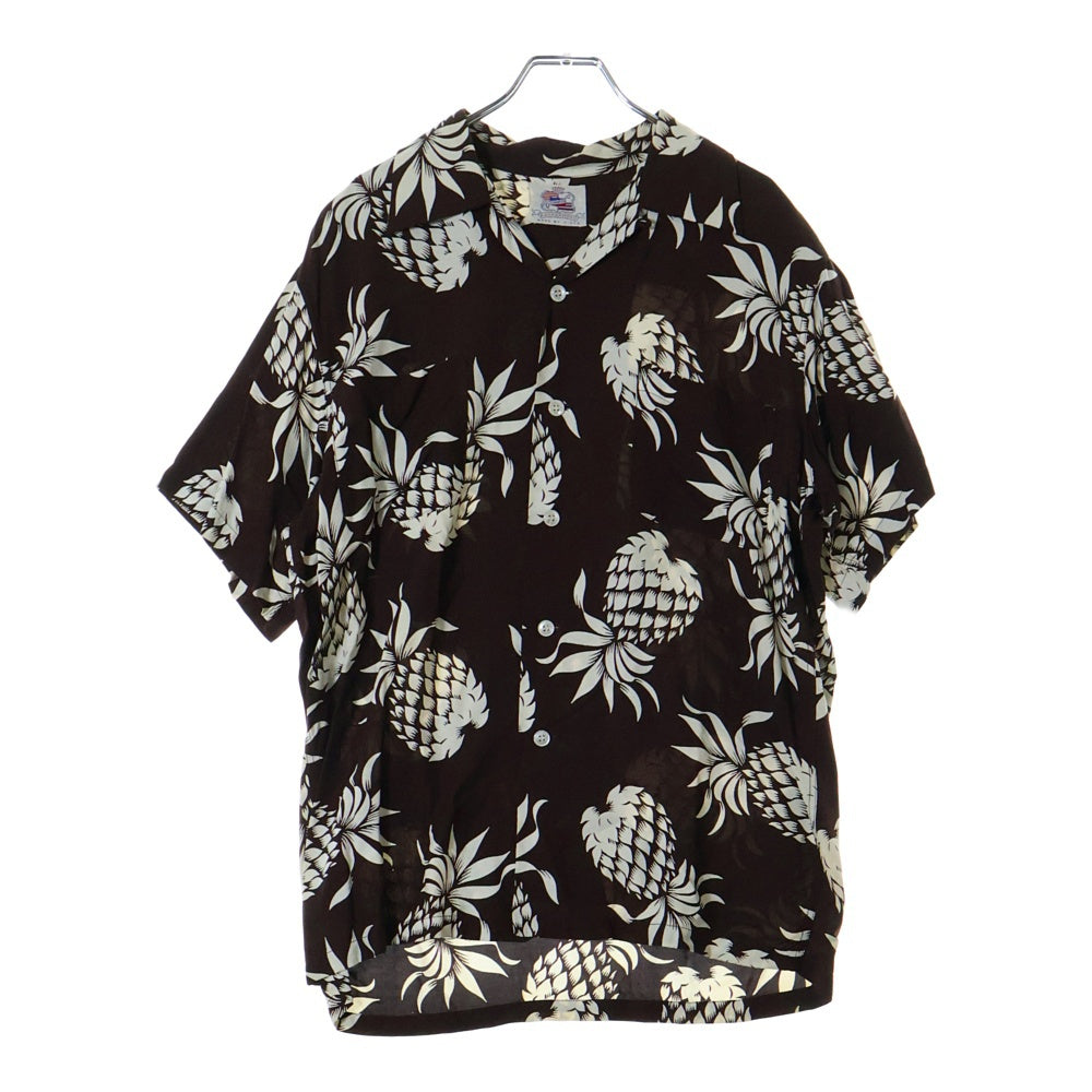 VINTAGE(ヴィンテージ) 50s DUKE KAHANAMOKU DUKE'S PINEAPPLES デュークカハナモク パイナップル ハワイアンシャツ アロハ ブラウン