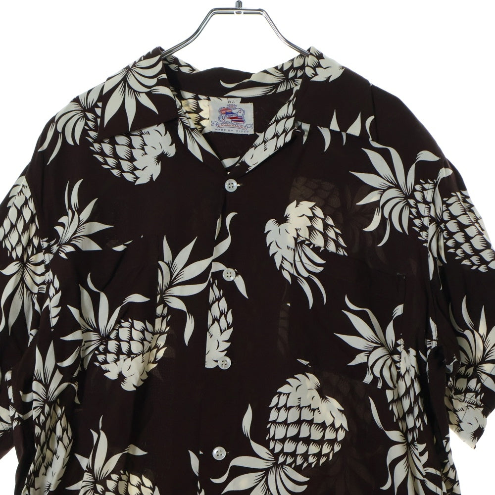 VINTAGE(ヴィンテージ) 50s DUKE KAHANAMOKU DUKE'S PINEAPPLES デュークカハナモク パイナップル ハワイアンシャツ アロハ ブラウン