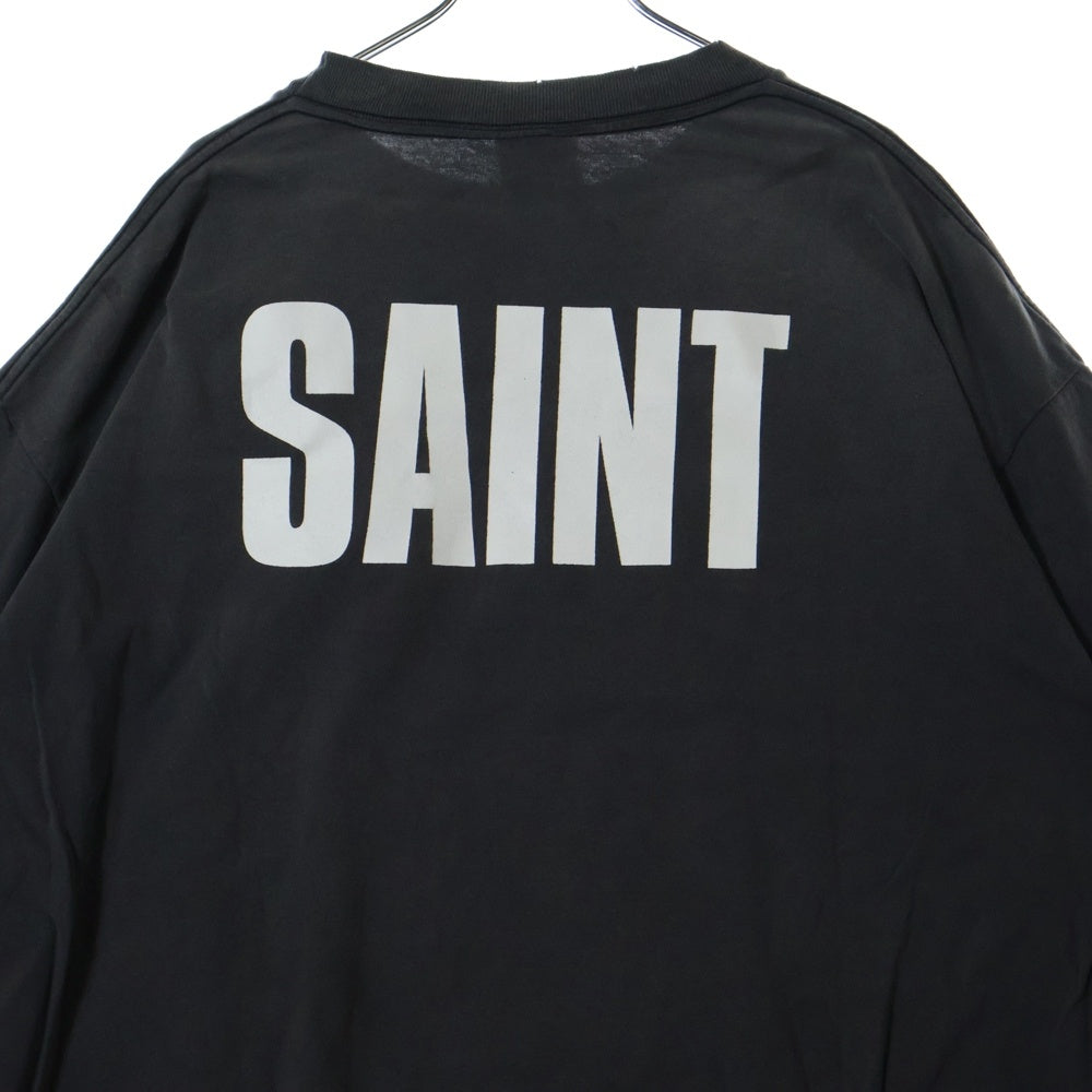 SAINT MICHAEL(セントマイケル) 25SS × FRIENDS / FRD_SS TEE フォトプリント ヴィンテージ加工 半袖Tシャツ グレー SM-HR8-0000-C56