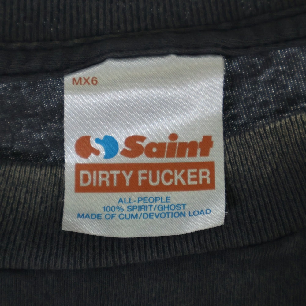 SAINT MICHAEL(セントマイケル) 25SS × FRIENDS / FRD_SS TEE フォトプリント ヴィンテージ加工 半袖Tシャツ グレー SM-HR8-0000-C56