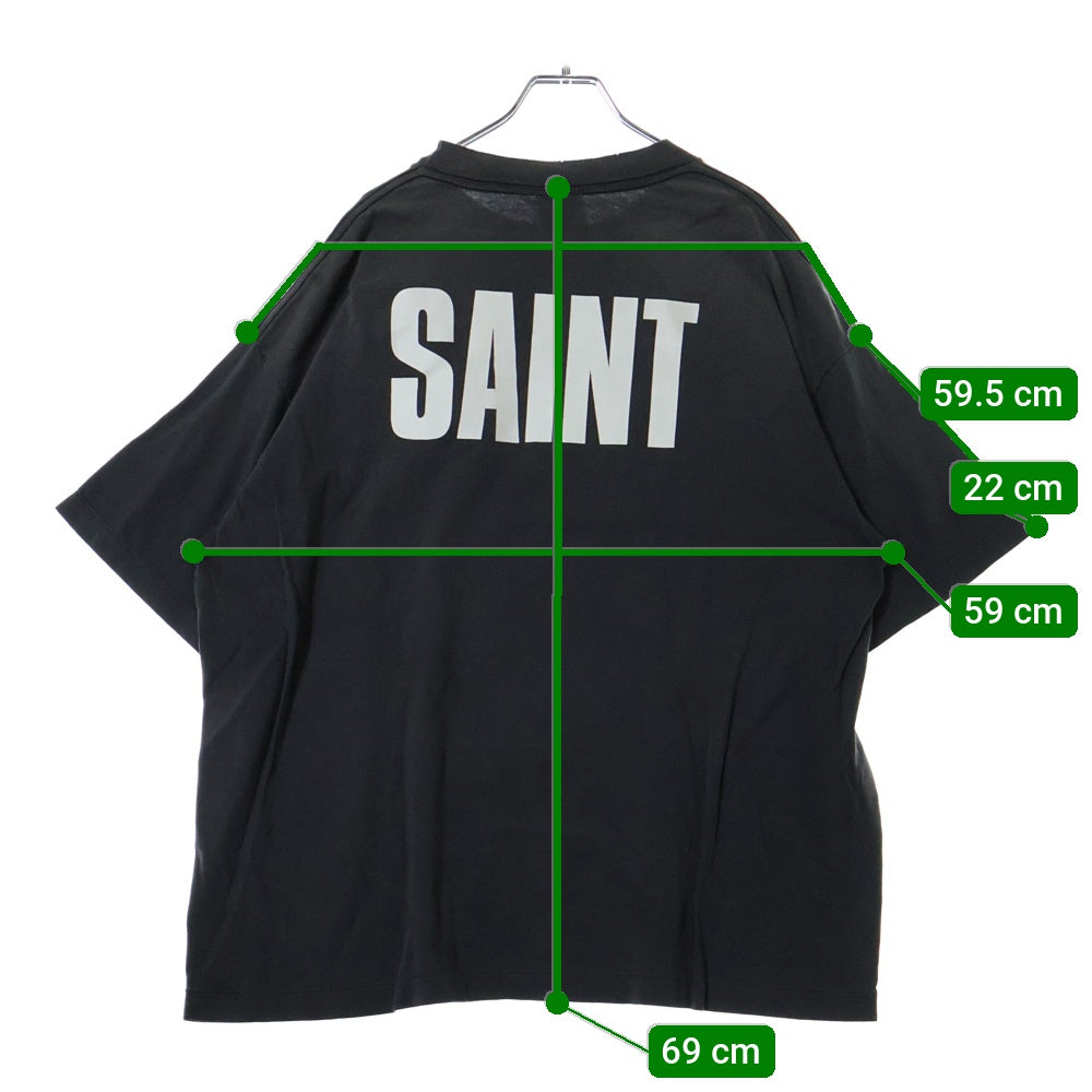 SAINT MICHAEL(セントマイケル) 25SS × FRIENDS / FRD_SS TEE フォトプリント ヴィンテージ加工 半袖Tシャツ グレー SM-HR8-0000-C56