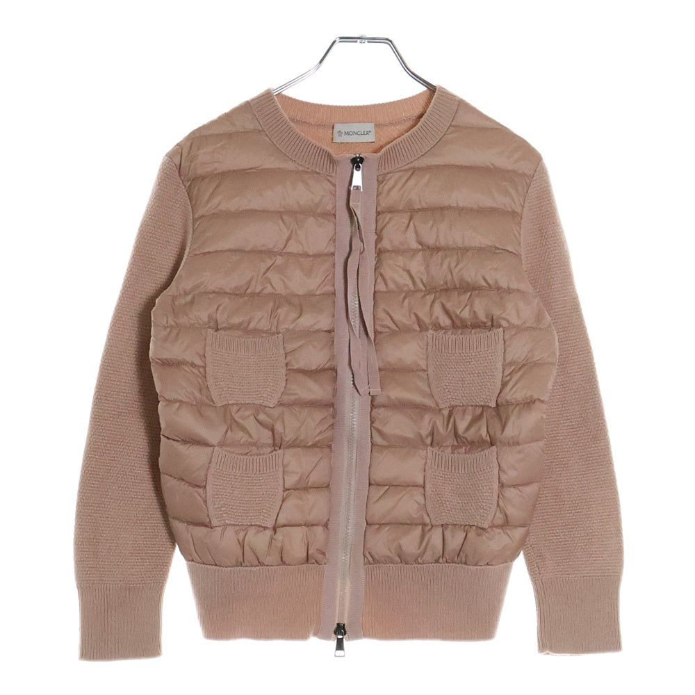 MONCLER(モンクレール) MAGLIONE TRICOT ALLA COREANA ニット切り替え中綿ジャケット ピンク レディース C20939474800