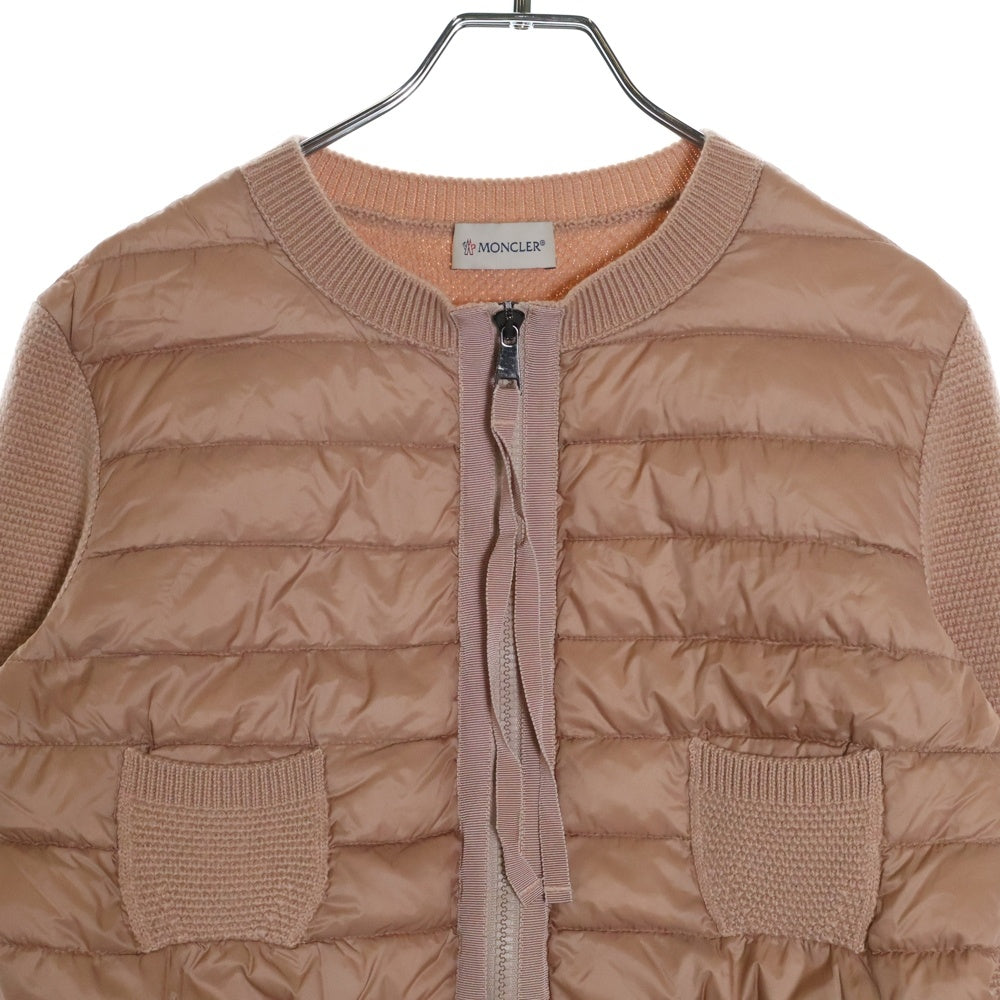 MONCLER(モンクレール) MAGLIONE TRICOT ALLA COREANA ニット切り替え中綿ジャケット ピンク レディース C20939474800
