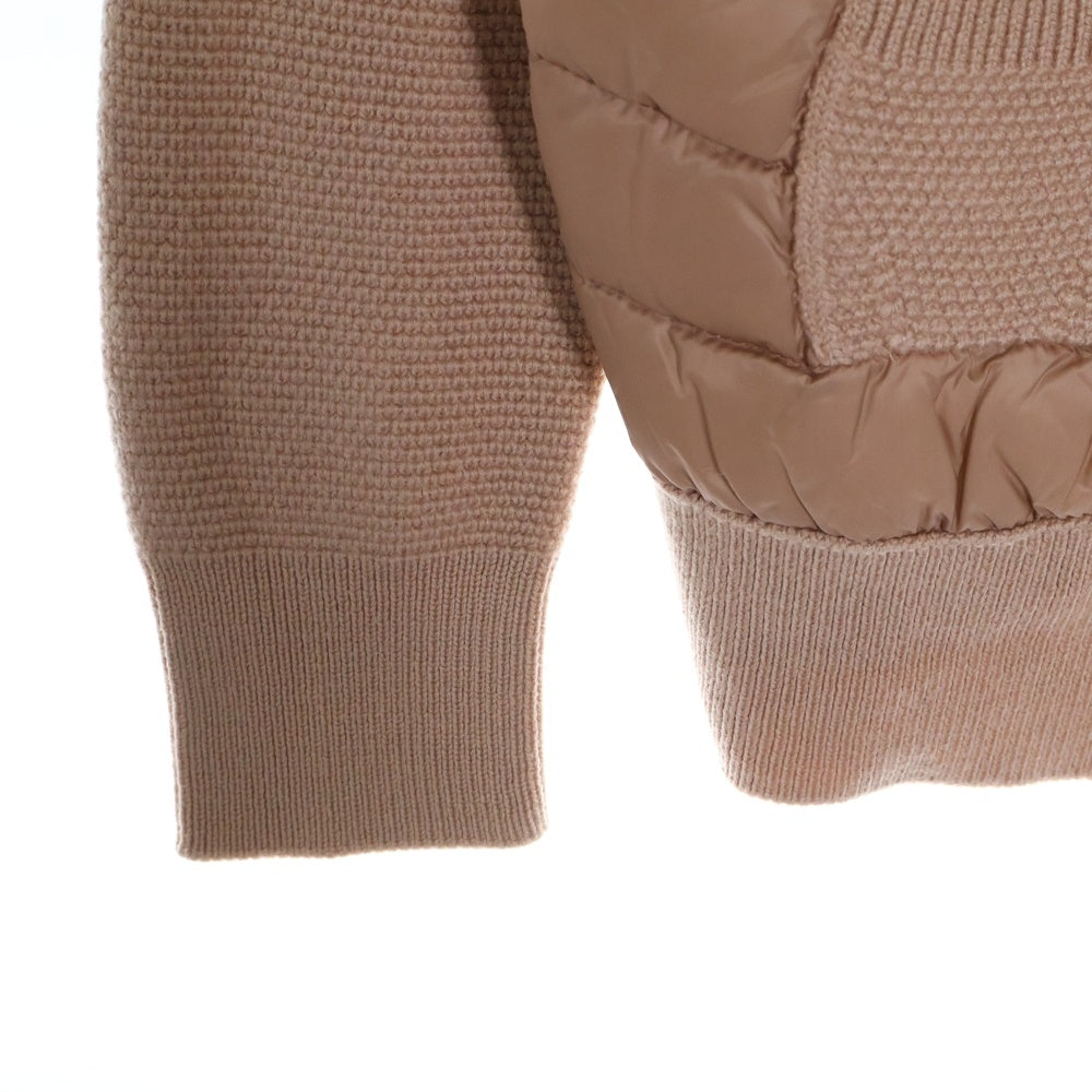 MONCLER(モンクレール) MAGLIONE TRICOT ALLA COREANA ニット切り替え中綿ジャケット ピンク レディース C20939474800