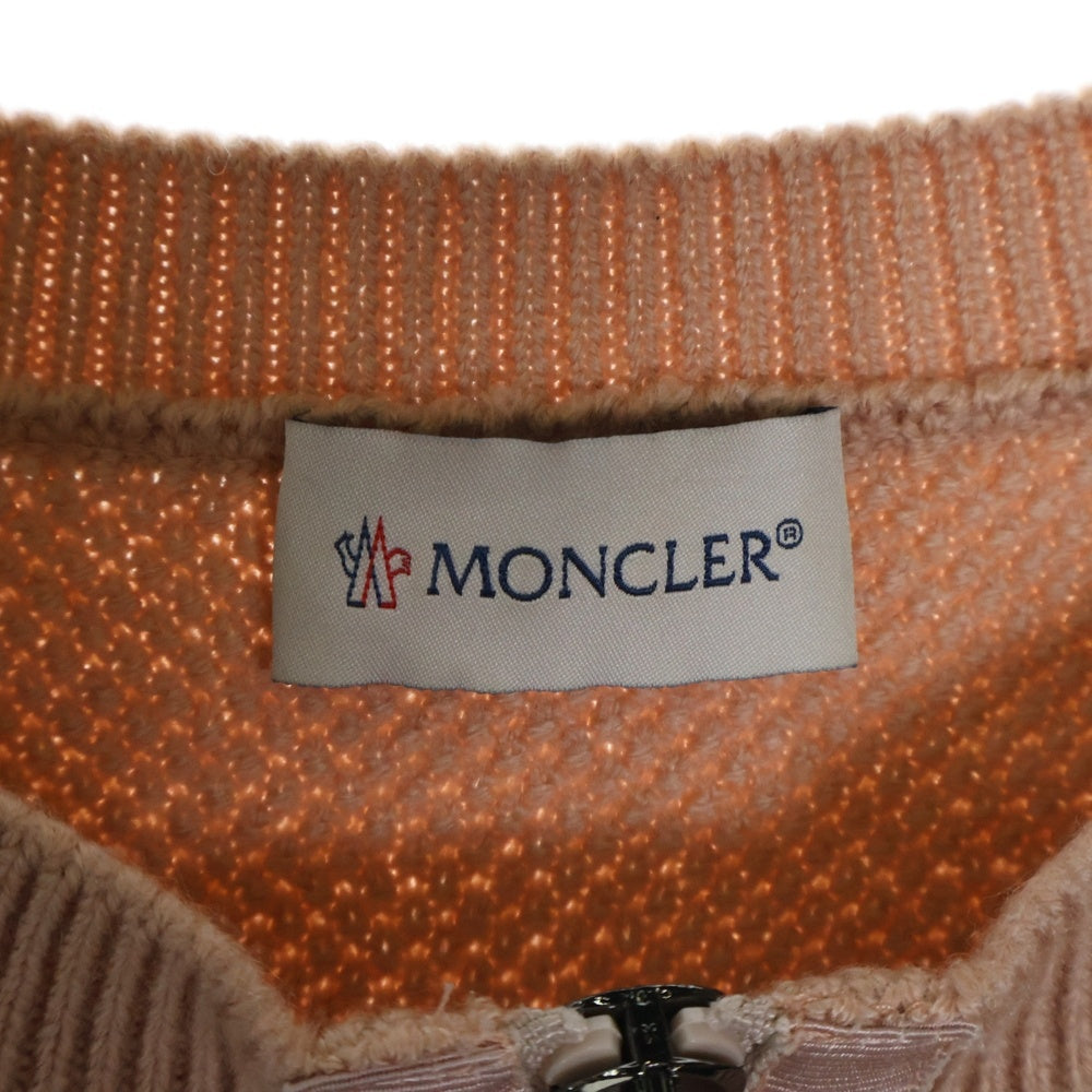 MONCLER(モンクレール) MAGLIONE TRICOT ALLA COREANA ニット切り替え中綿ジャケット ピンク レディース C20939474800