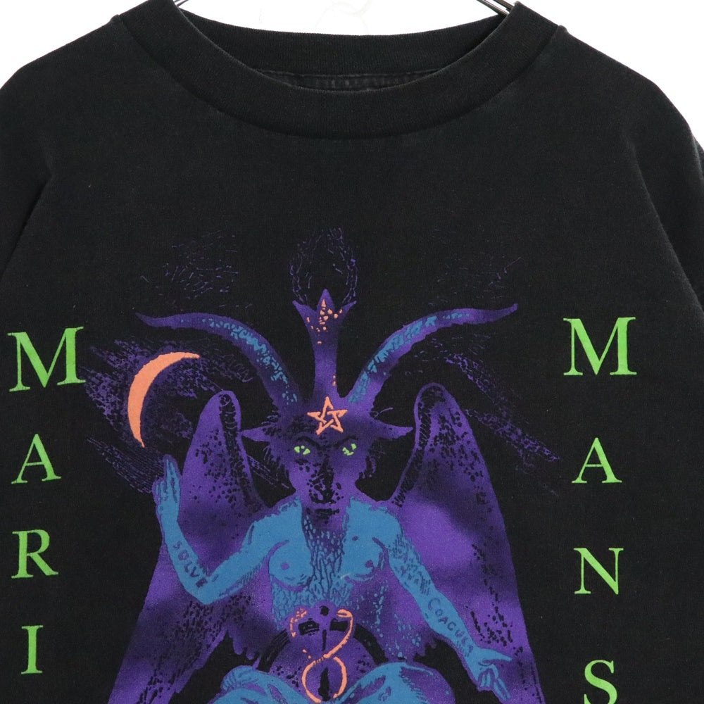 VINTAGE(ヴィンテージ) 90's MARILYN MANSON 1996 NO FORGIVENESS WHEN I'M GOD EVERYONE DIES マリリンマンソン プリント長袖Tシャツ カットソー ブラック