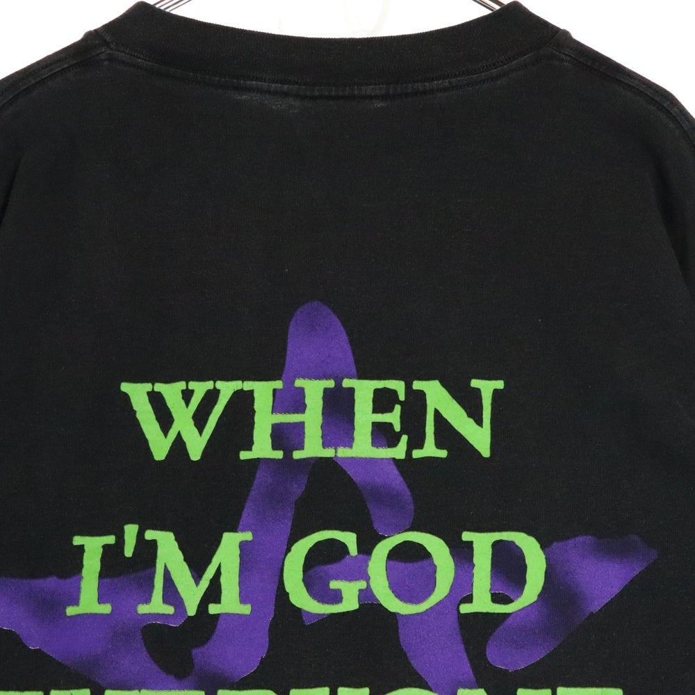 VINTAGE(ヴィンテージ) 90's MARILYN MANSON 1996 NO FORGIVENESS WHEN I'M GOD EVERYONE DIES マリリンマンソン プリント長袖Tシャツ カットソー ブラック
