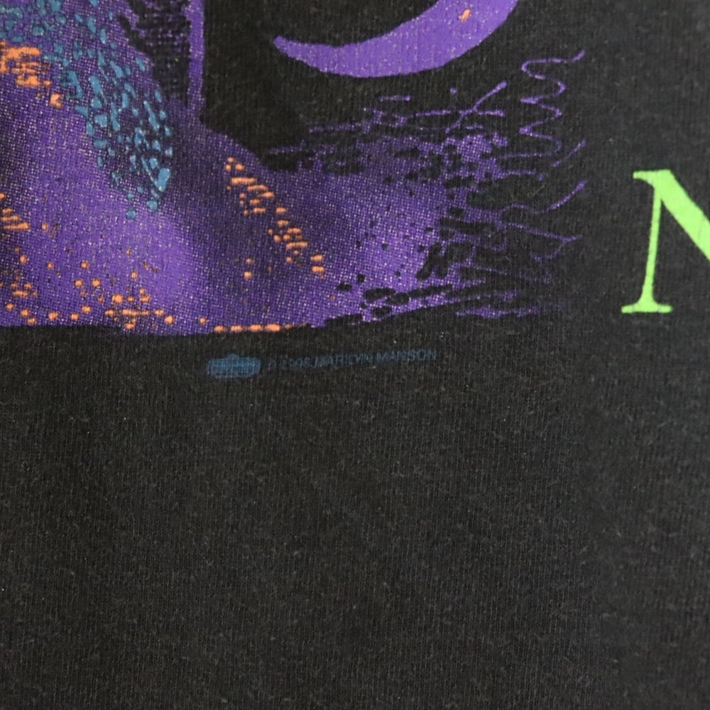 VINTAGE(ヴィンテージ) 90's MARILYN MANSON 1996 NO FORGIVENESS WHEN I'M GOD EVERYONE DIES マリリンマンソン プリント長袖Tシャツ カットソー ブラック