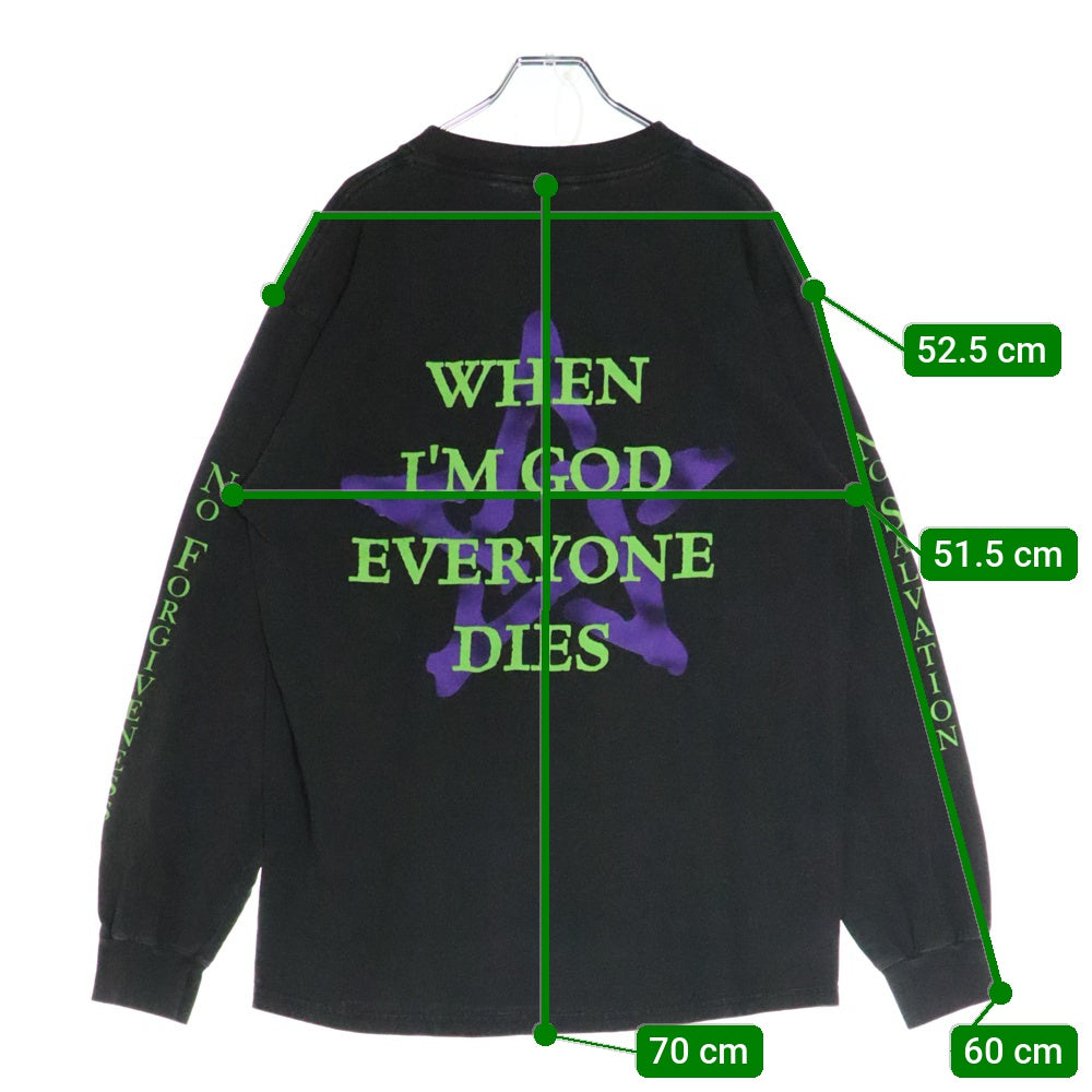 VINTAGE(ヴィンテージ) 90's MARILYN MANSON 1996 NO FORGIVENESS WHEN I'M GOD EVERYONE DIES マリリンマンソン プリント長袖Tシャツ カットソー ブラック