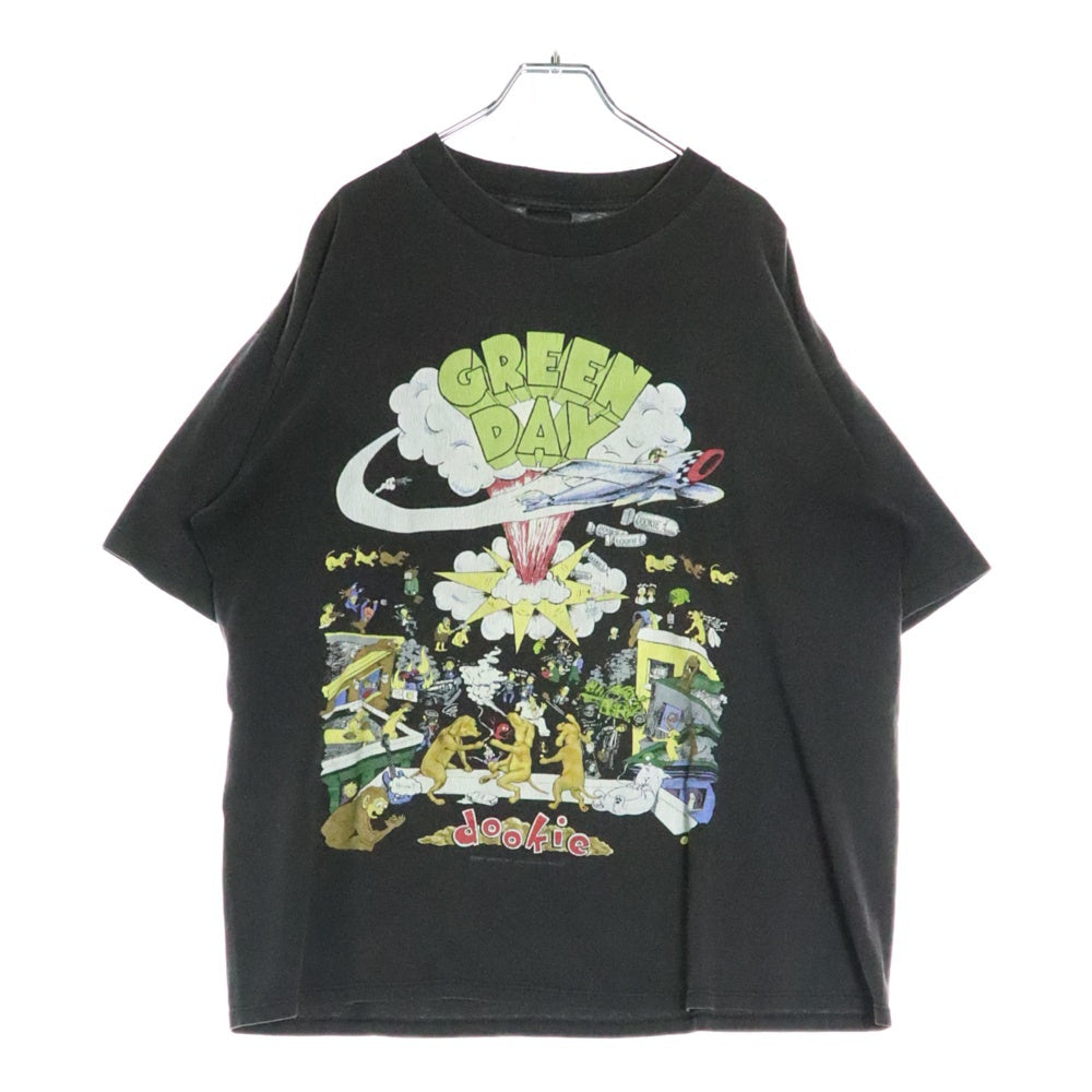 VINTAGE(ヴィンテージ) 90's GREEN DAY 1994 DOOKIE TOUR グリーンデイ ドゥーキーツアー プリント半袖Tシャツ カットソー ブラック ※裾丈詰め