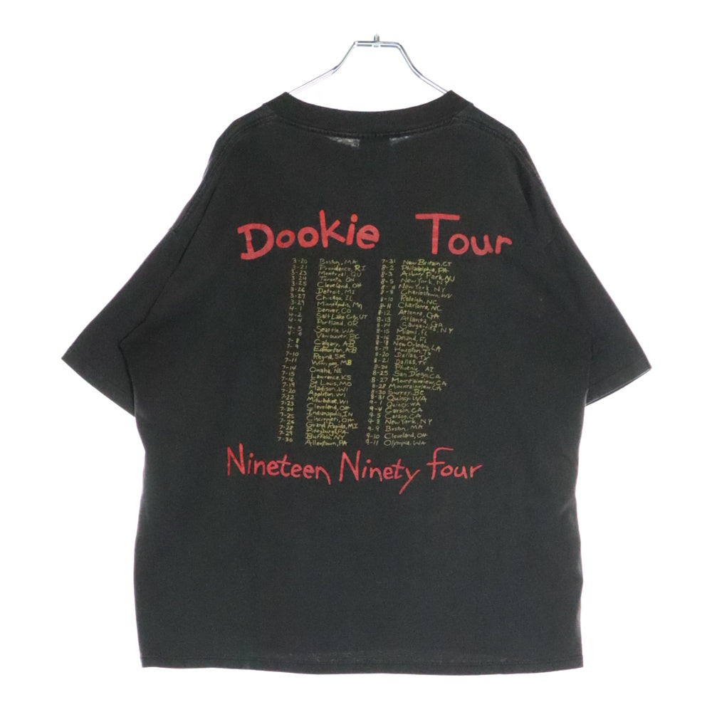 VINTAGE(ヴィンテージ) 90's GREEN DAY 1994 DOOKIE TOUR グリーンデイ ドゥーキーツアー プリント半袖Tシャツ カットソー ブラック ※裾丈詰め
