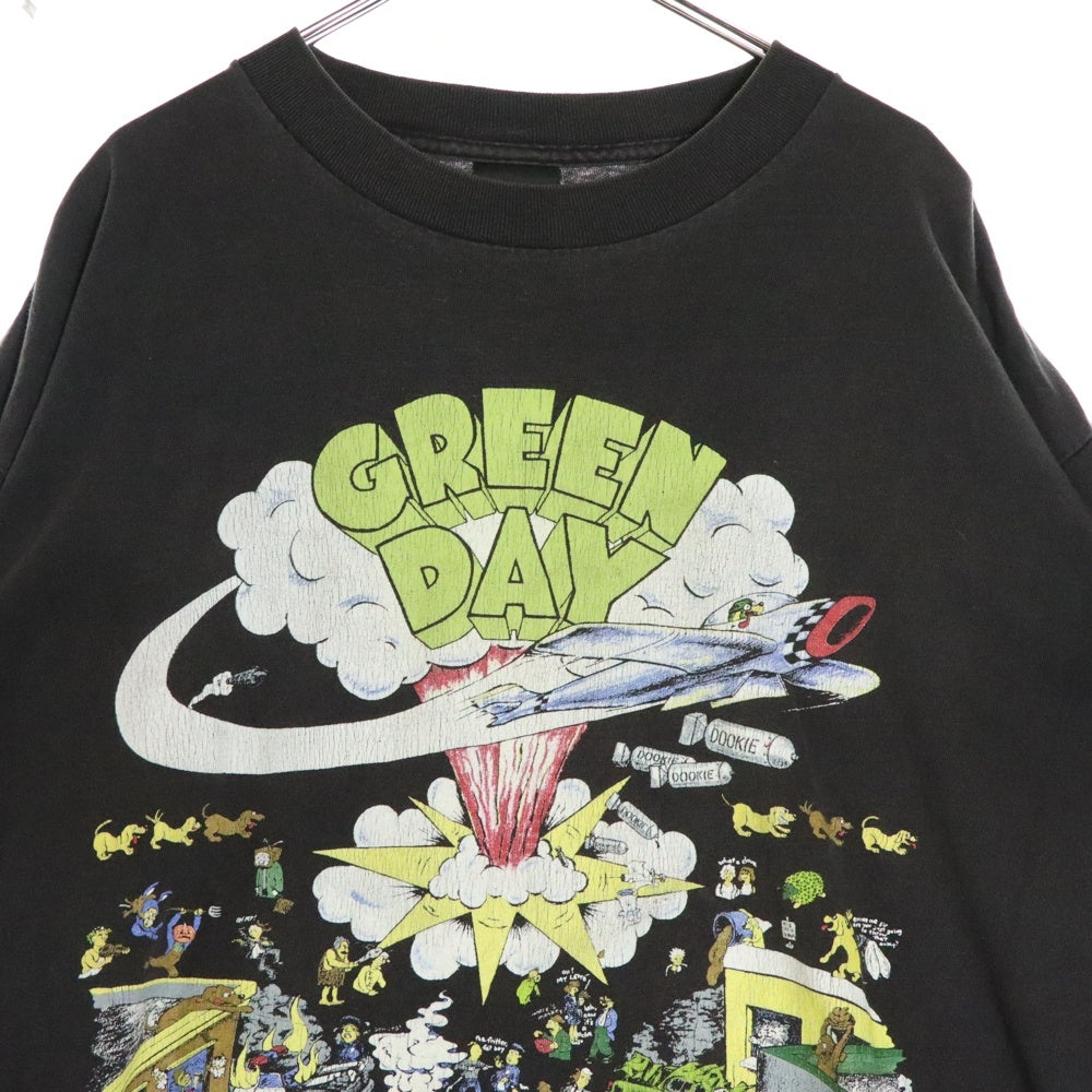 VINTAGE(ヴィンテージ) 90's GREEN DAY 1994 DOOKIE TOUR グリーンデイ ドゥーキーツアー プリント半袖Tシャツ カットソー ブラック ※裾丈詰め