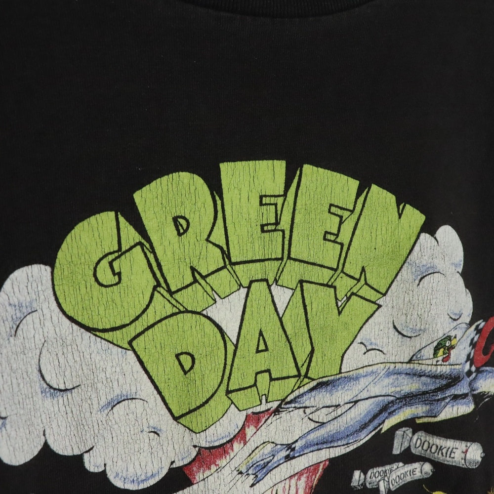 VINTAGE(ヴィンテージ) 90's GREEN DAY 1994 DOOKIE TOUR グリーンデイ ドゥーキーツアー プリント半袖Tシャツ カットソー ブラック ※裾丈詰め