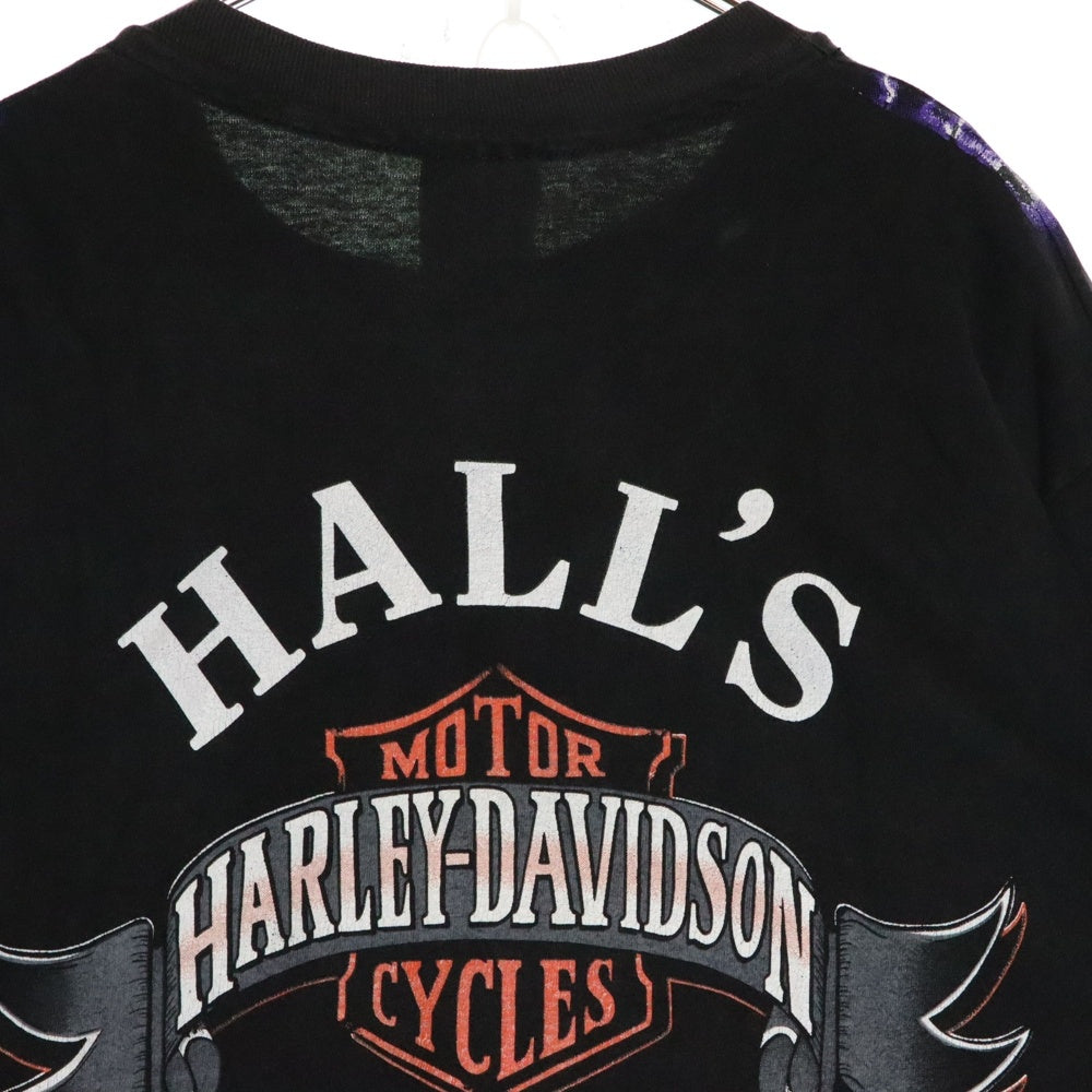VINTAGE(ヴィンテージ) 90's HARLEY DAVIDSON THUNDER & LIGHTNING ハーレーダビッドソン サンダー&ライティング プリント半袖Tシャツ カットソー ブラック