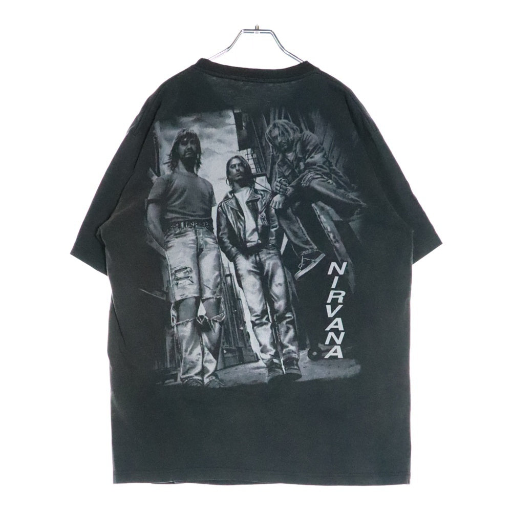 VINTAGE(ヴィンテージ) NIRVENA KURT KOBAIN BOOTLEG ニルヴァーナ カートコバーン ブート プリント半袖Tシャツ カットソー ブラック
