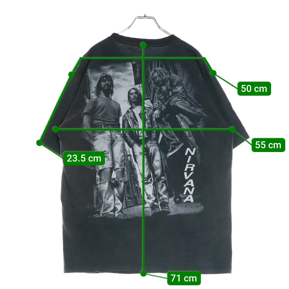 VINTAGE(ヴィンテージ) NIRVENA KURT KOBAIN BOOTLEG ニルヴァーナ カートコバーン ブート プリント半袖Tシャツ カットソー ブラック