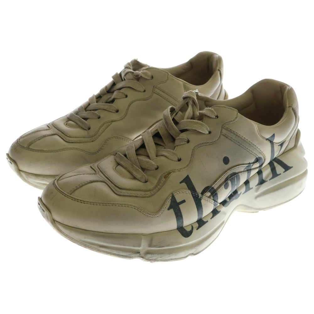 GUCCI(グッチ) Rhyton Think Thank ライタン シンクタンク プリント ローカットスニーカー ベージュ 636343