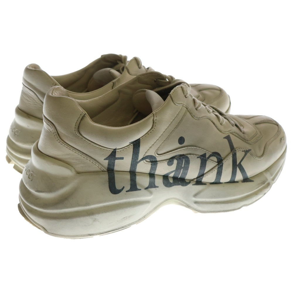 GUCCI(グッチ) Rhyton Think Thank ライタン シンクタンク プリント ローカットスニーカー ベージュ 636343