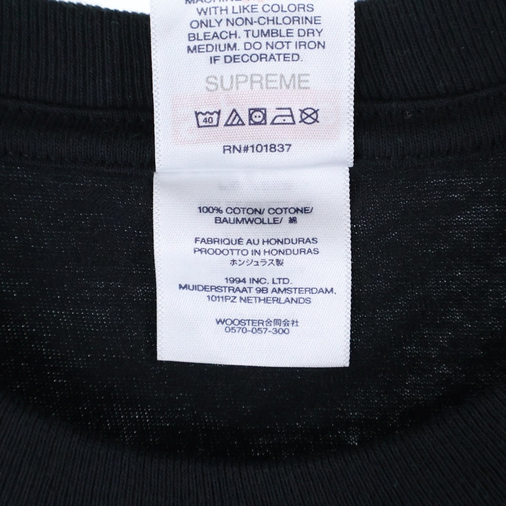 SUPREME(シュプリーム) 24AW ×THRASHER BACK TAIL TEE スラッシャー バックテイル 半袖Tシャツ ブラック