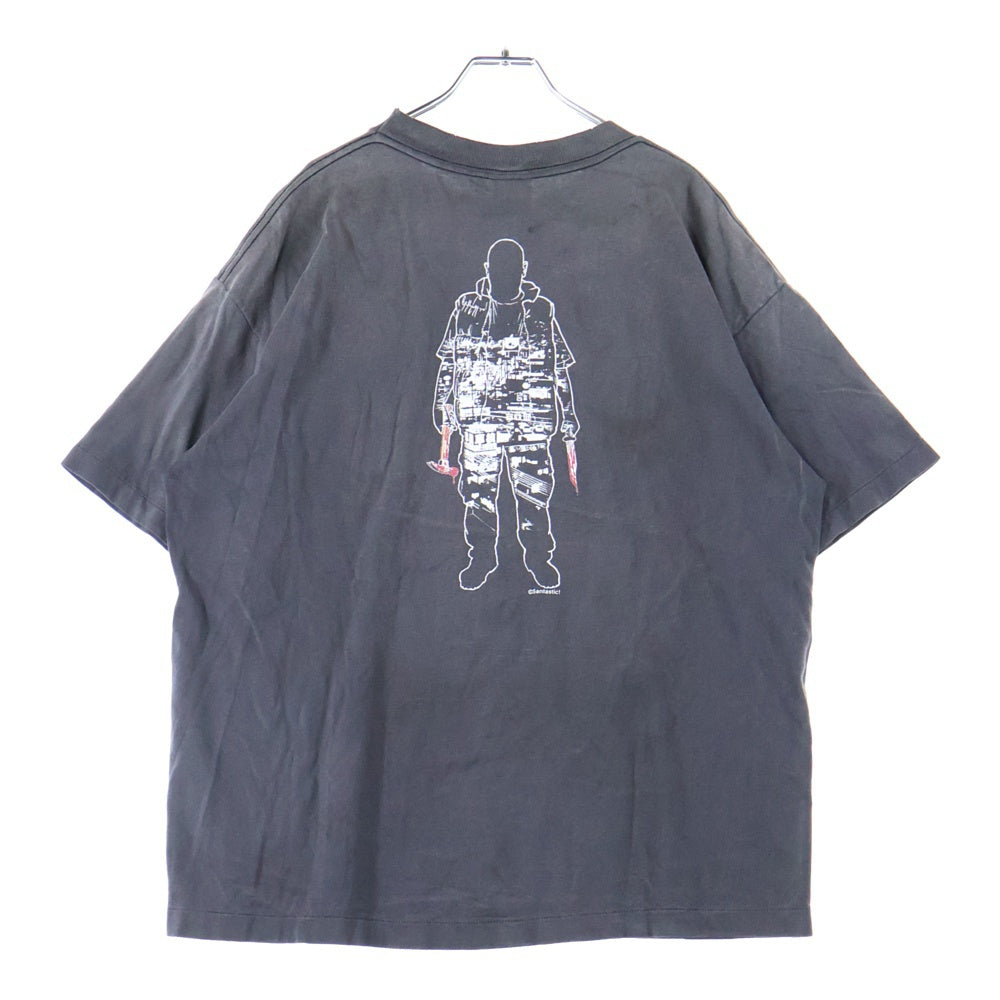SAINT MICHAEL(セントマイケル) ×GEEKS RULE GSSS TEE 惨家-zange- ギークスルール 半袖Tシャツ ブラック SM-HR1-0000-C25