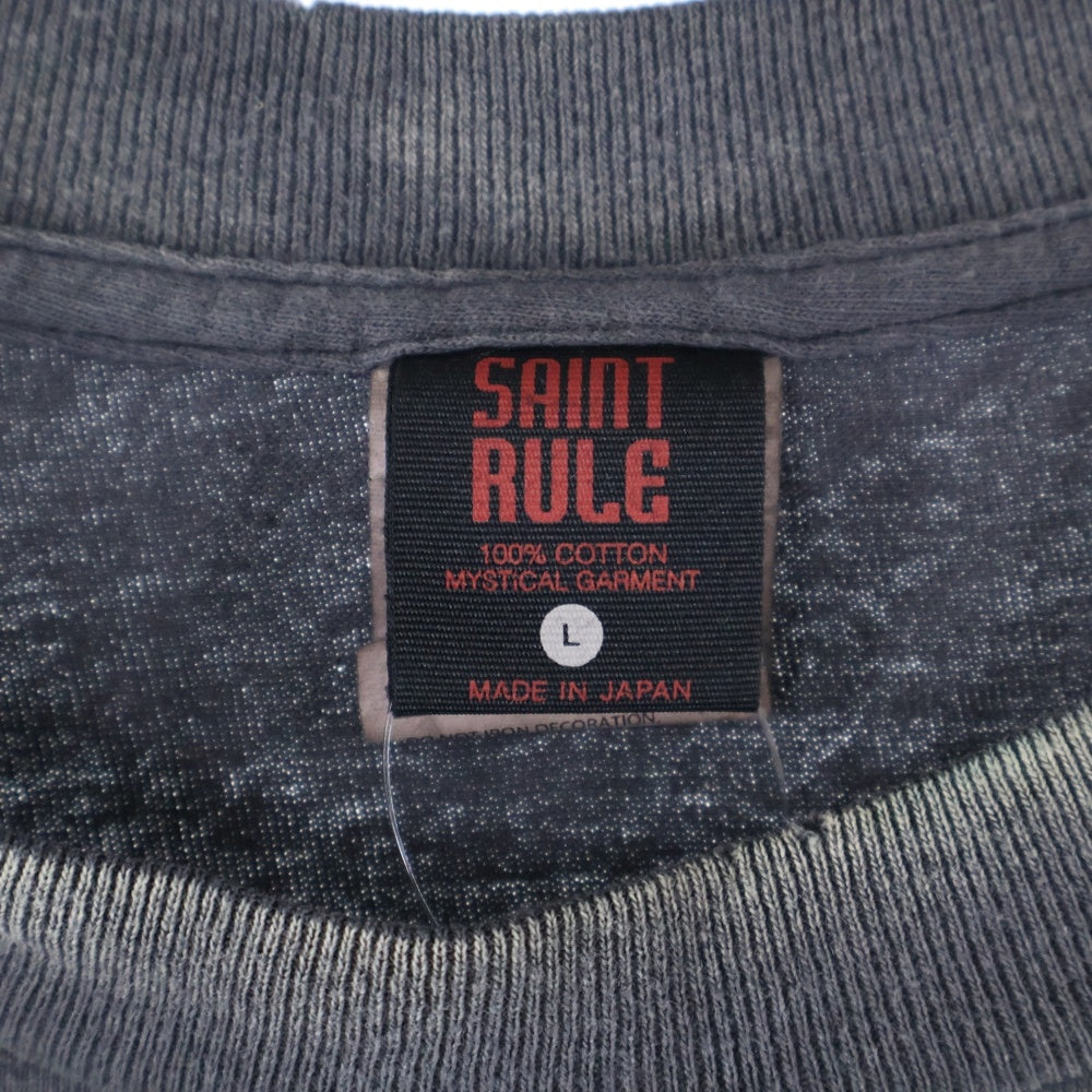 SAINT MICHAEL(セントマイケル) ×GEEKS RULE GSSS TEE 惨家-zange- ギークスルール 半袖Tシャツ ブラック SM-HR1-0000-C25