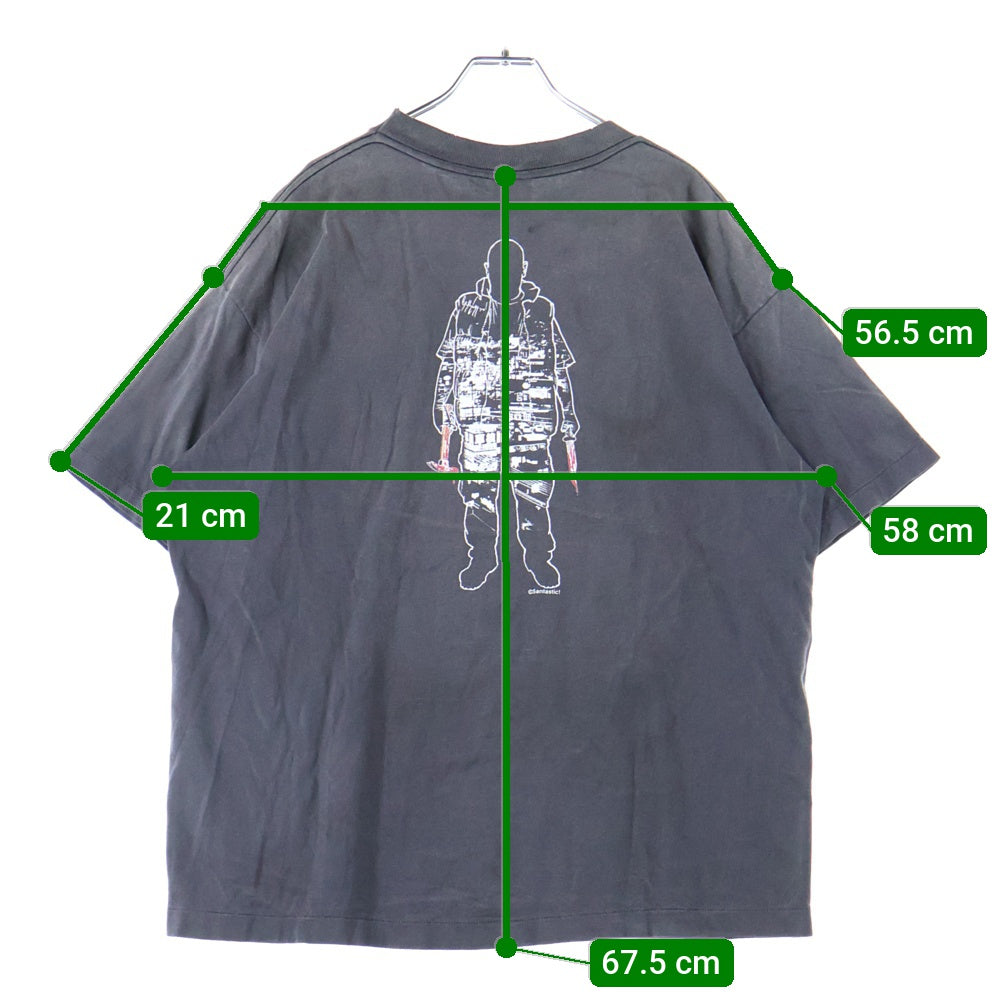 SAINT MICHAEL(セントマイケル) ×GEEKS RULE GSSS TEE 惨家-zange- ギークスルール 半袖Tシャツ ブラック SM-HR1-0000-C25