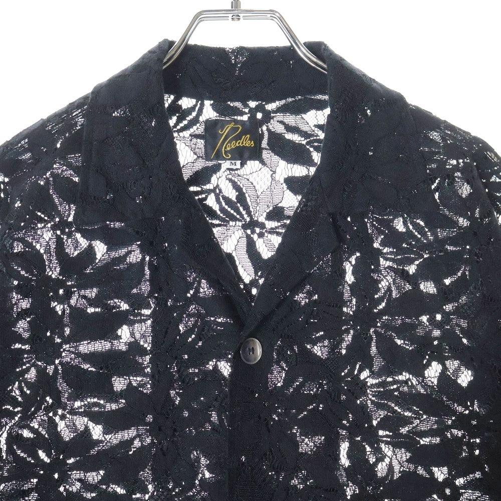 Needles(ニードルス) Cabana Shirt レース半袖シャツ ブラック MR252