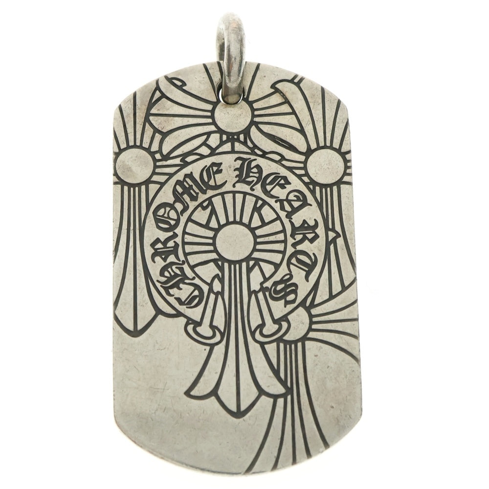 CHROME HEARTS(クロムハーツ) D TAG LRG GOD BLESS ゴッドブレスドッグタグ ラージドッグタグネックレストップ シルバー