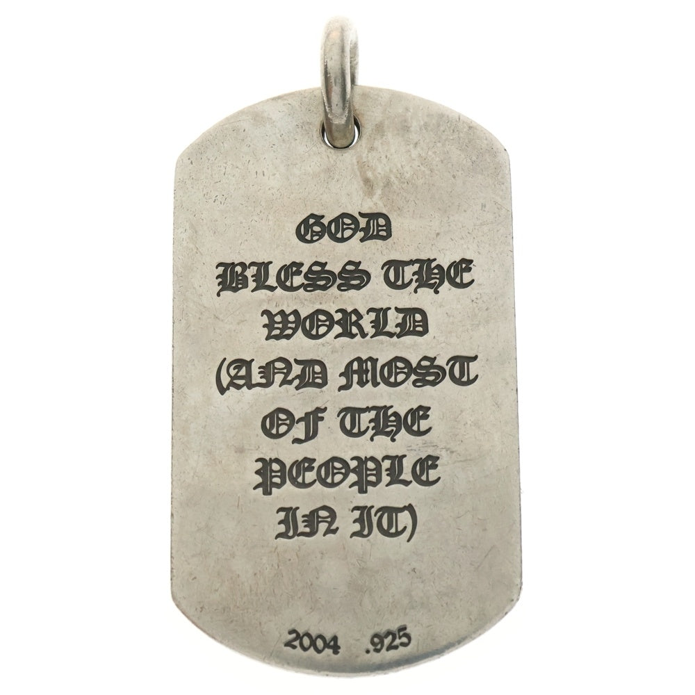 CHROME HEARTS(クロムハーツ) D TAG LRG GOD BLESS ゴッドブレスドッグタグ ラージドッグタグネックレストップ シルバー