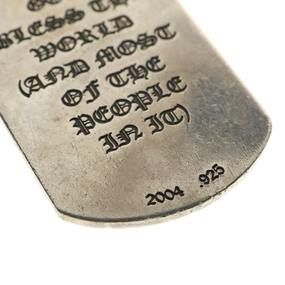 CHROME HEARTS(クロムハーツ) D TAG LRG GOD BLESS ゴッドブレスドッグタグ ラージドッグタグネックレストップ シルバー
