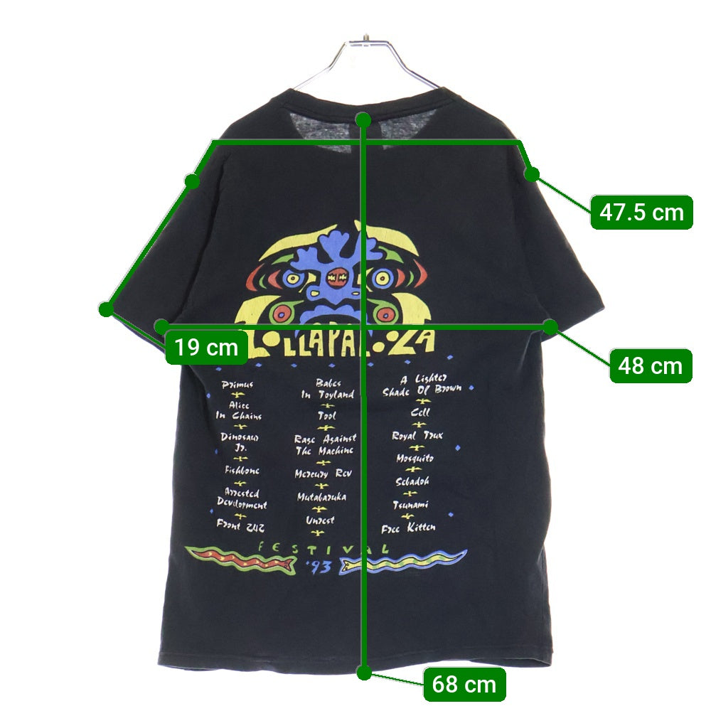 VINTAGE(ヴィンテージ) LOLLAPALOOZA ロラパルーザ 両面プリント 半袖Tシャツ カットソー ブラック