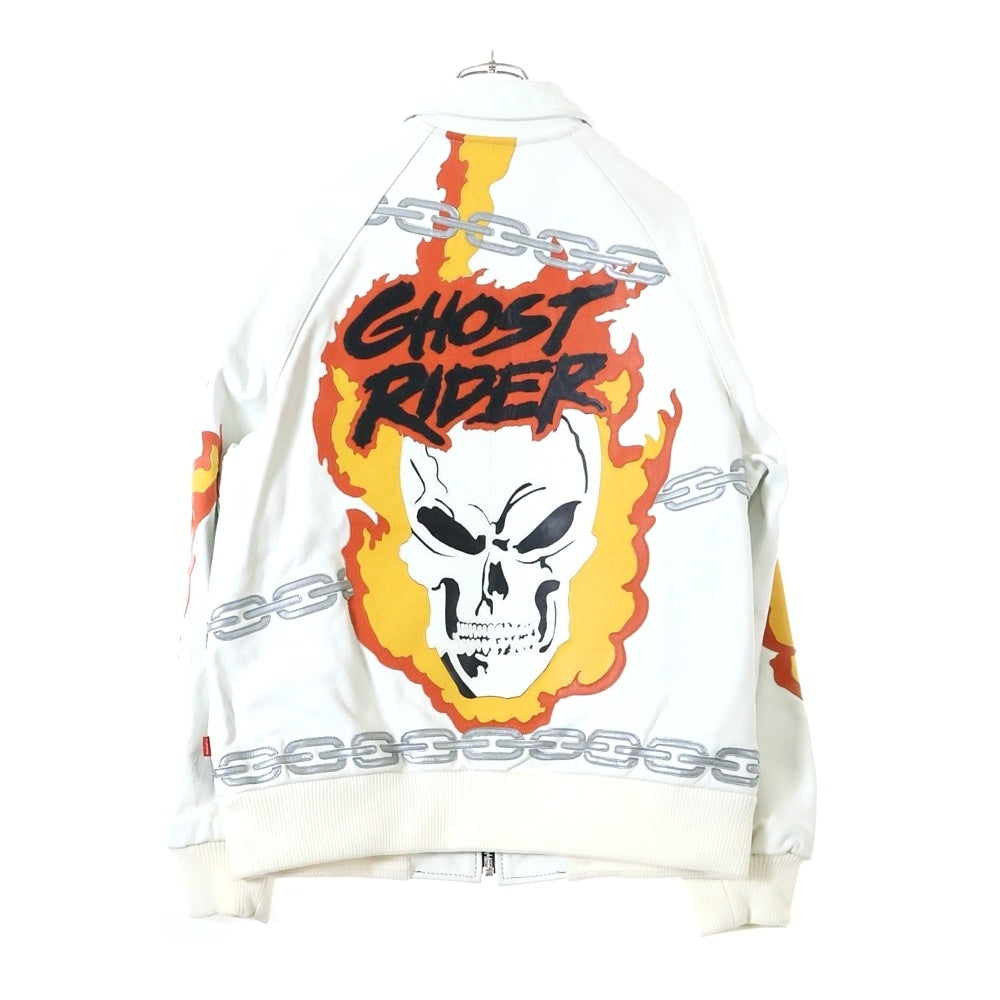 SUPREME(シュプリーム) 19SS ×VANSON Leathers Ghost Rider Jacket バンソン レザーゴーストライダージャケット ホワイト