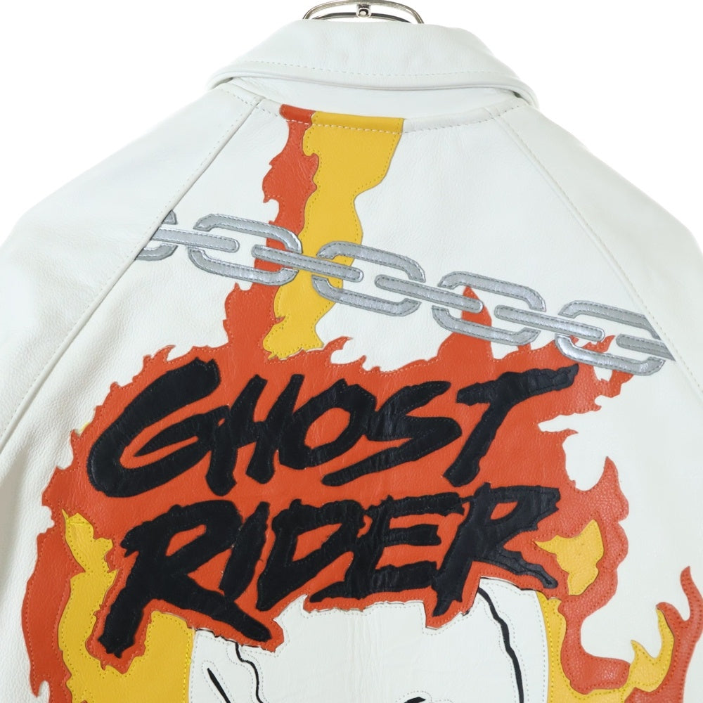 SUPREME(シュプリーム) 19SS ×VANSON Leathers Ghost Rider Jacket バンソン レザーゴーストライダージャケット ホワイト