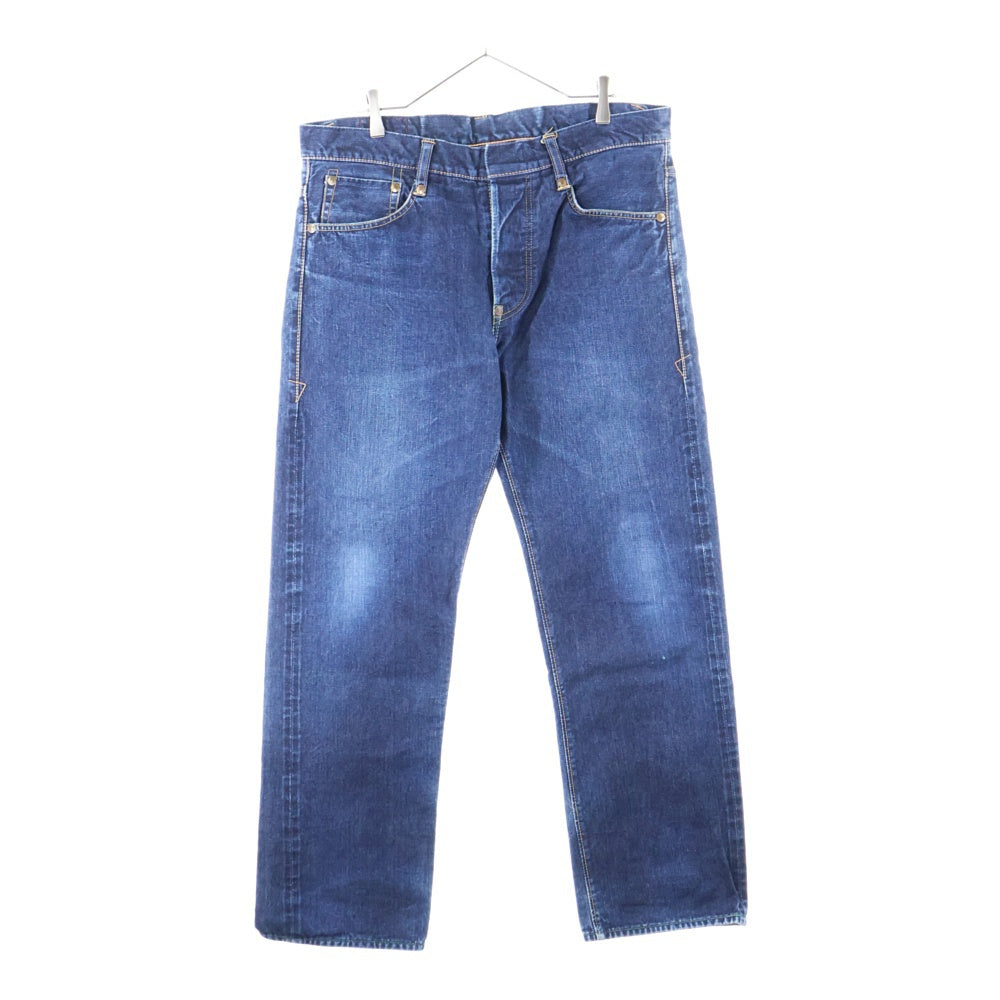 EVISU(エビス) × PHILIP GOSS 9055 塩谷ブラザーズ シンチバック付き ストレートデニムパンツ インディゴ
