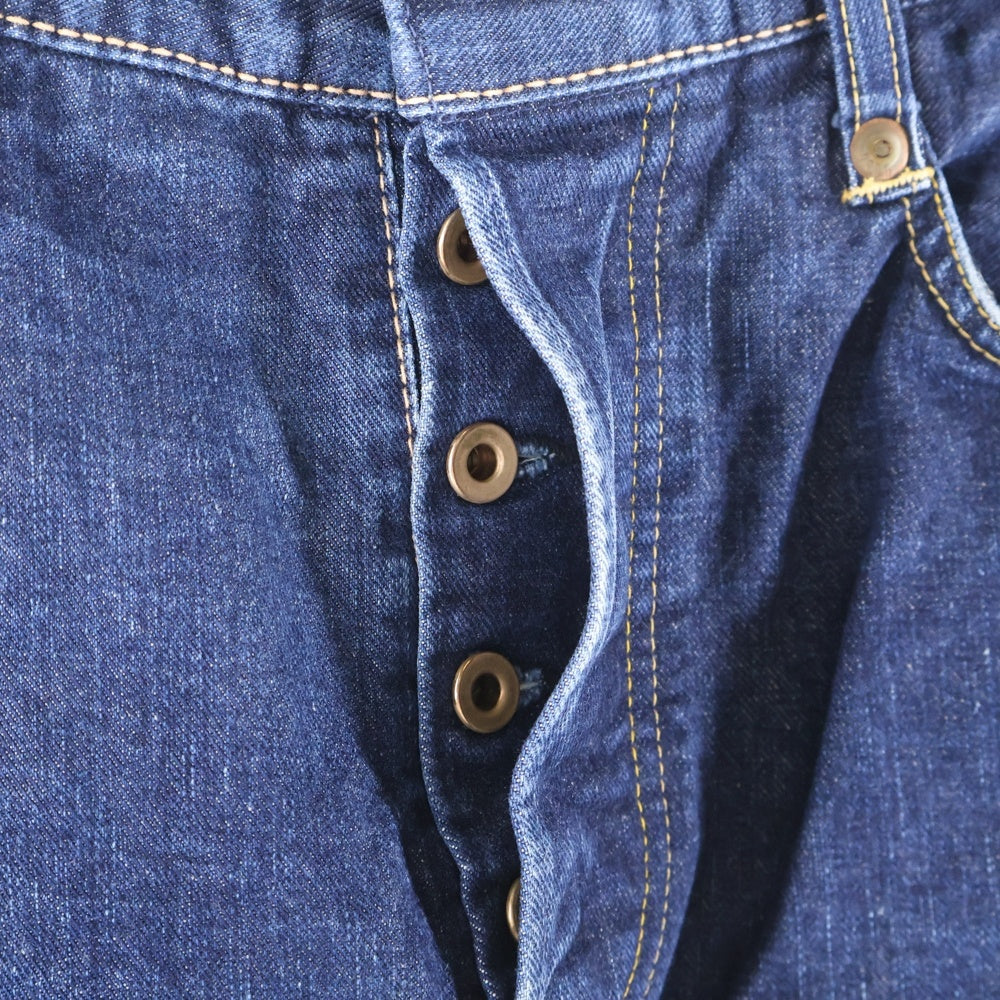 EVISU(エビス) × PHILIP GOSS 9055 塩谷ブラザーズ シンチバック付き ストレートデニムパンツ インディゴ