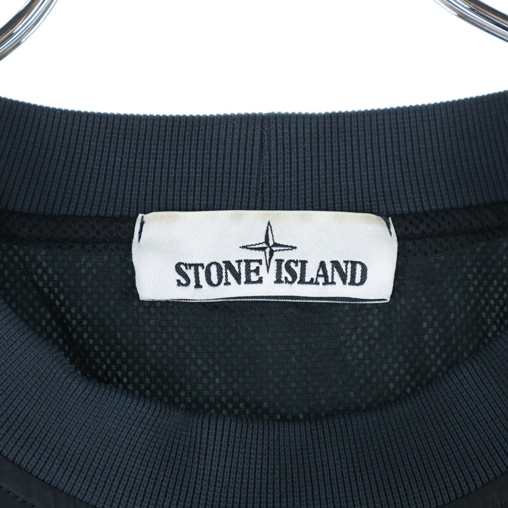 STONE ISLAND(ストーンアイランド) 17AW Nylon Metal Crew スウェット切り替えナイロンクルーネック プルオーバー ブラック 671563312