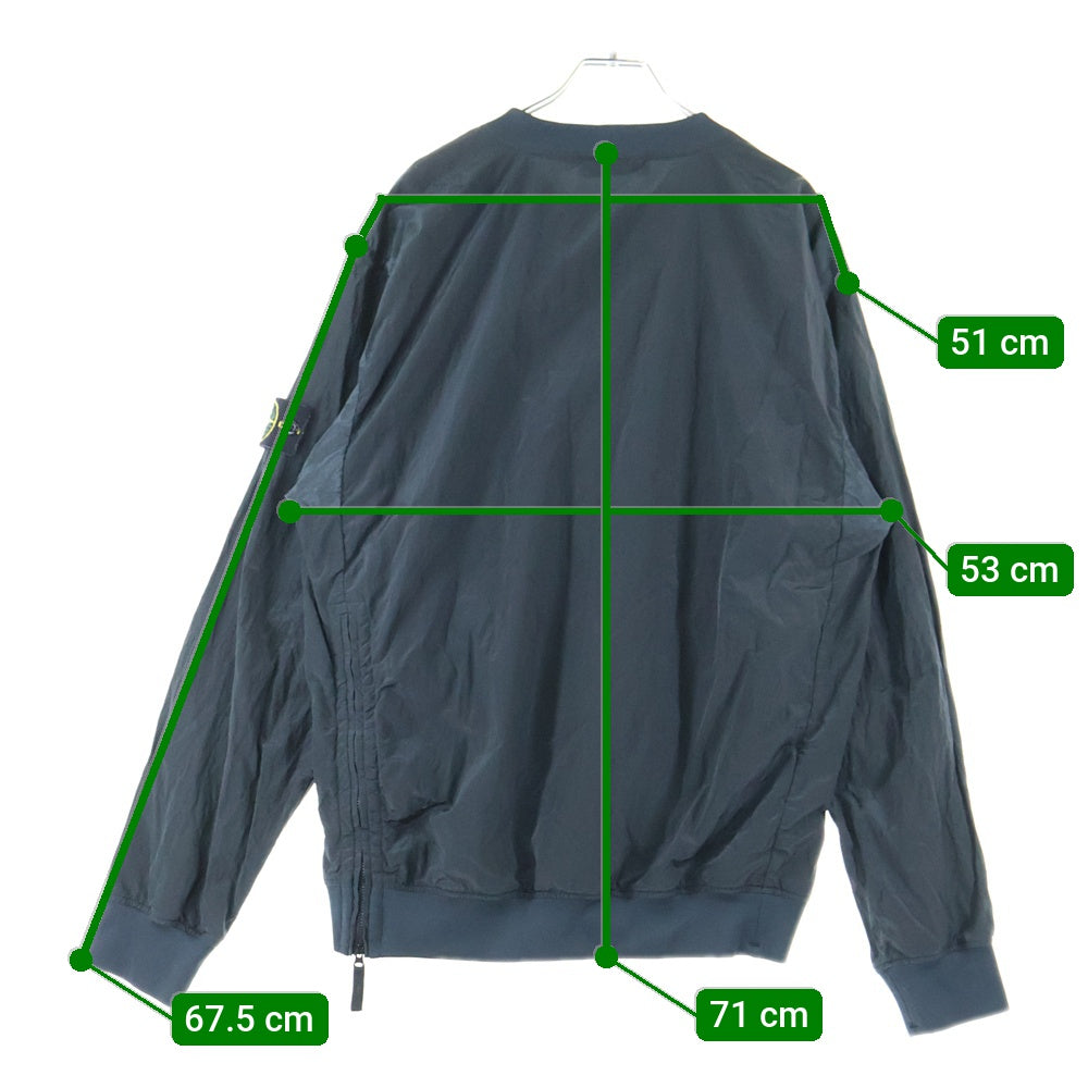 STONE ISLAND(ストーンアイランド) 17AW Nylon Metal Crew スウェット切り替えナイロンクルーネック プルオーバー ブラック 671563312