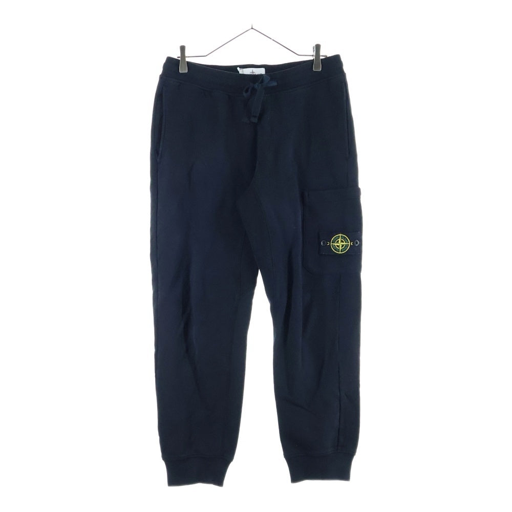 STONE ISLAND(ストーンアイランド) 19AW サイドロゴワッペン 裾リブスウェットパンツ ブラック 711560320