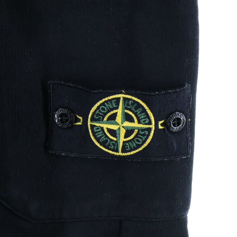 STONE ISLAND(ストーンアイランド) 19AW サイドロゴワッペン 裾リブスウェットパンツ ブラック 711560320