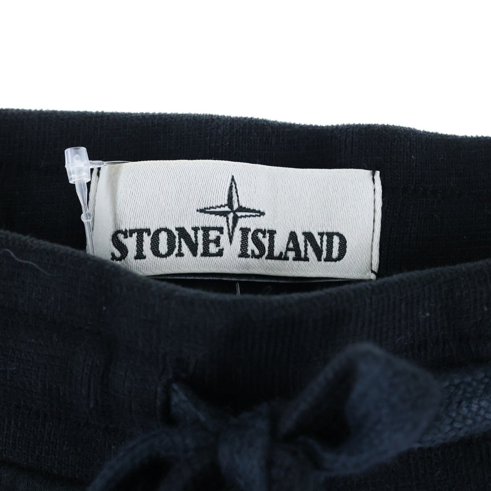 STONE ISLAND(ストーンアイランド) 19AW サイドロゴワッペン 裾リブスウェットパンツ ブラック 711560320