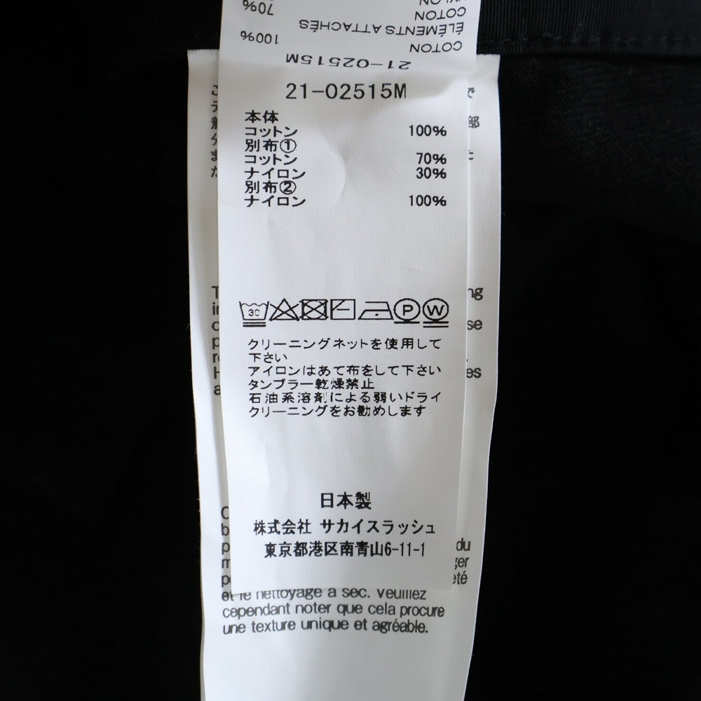 Sacai(サカイ) 21SS COTTON NYLON OXFORD LONG SLEEVE T-SHIRT 袖オックスフォードシャツ切り替え長袖Tシャツ ブラック 21-02515M