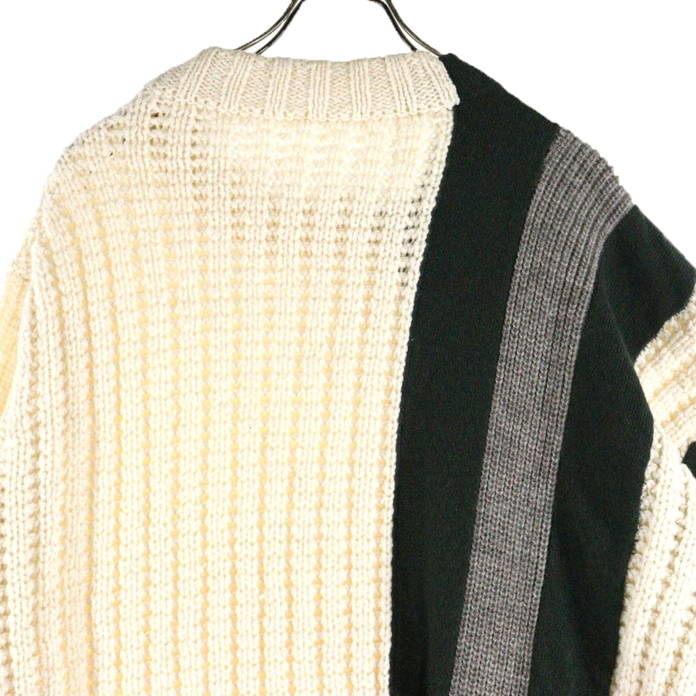 Sacai(サカイ) Wool Knit Blouson フロントジップ付き ウールニットブルゾン ホワイト/グレー 20-02406M