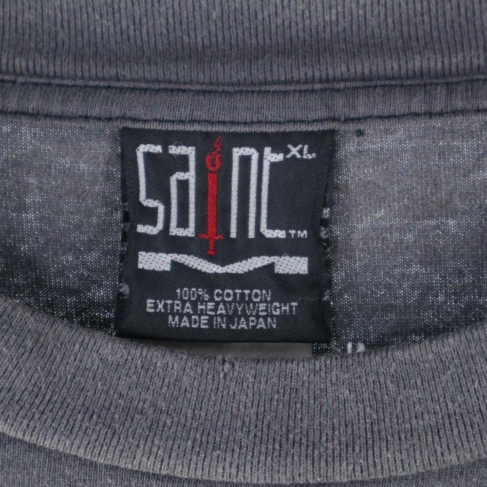 SAINT MICHAEL(セントマイケル) 23SS LS TEE/SAINT MX6/BLACK ロゴプリント長袖Tシャツ カットソー ブラック SM-S23-0000-025