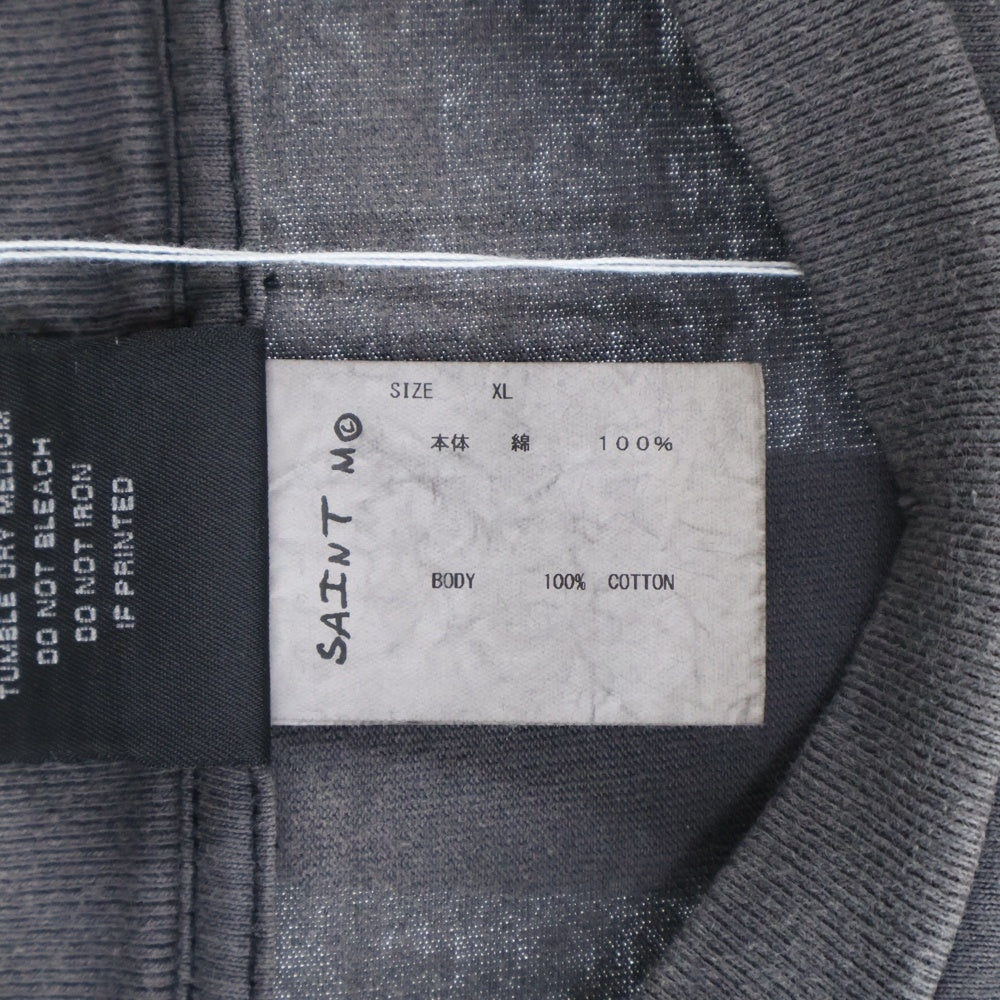 SAINT MICHAEL(セントマイケル) 23SS LS TEE/SAINT MX6/BLACK ロゴプリント長袖Tシャツ カットソー ブラック SM-S23-0000-025